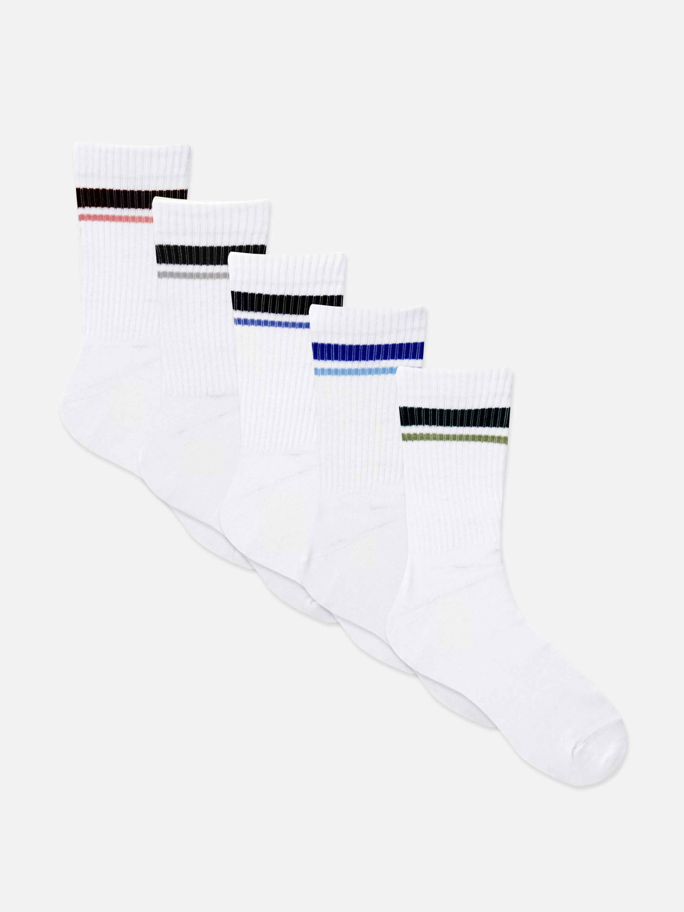 Primark Socken | Gestreifte Crew-Socken, 5er-Pack Multi