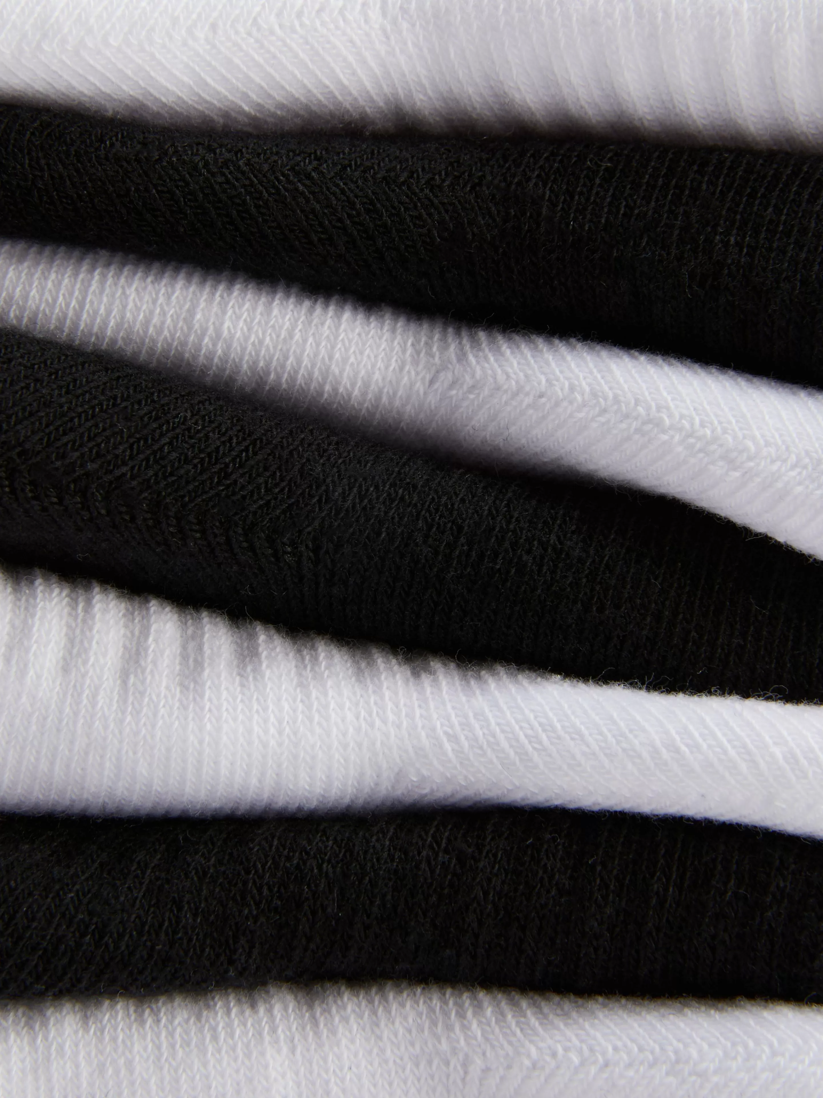 Primark Socken | Gestreifte Socken In Viertellänge, 5er-Pack Schwarz/Weiß