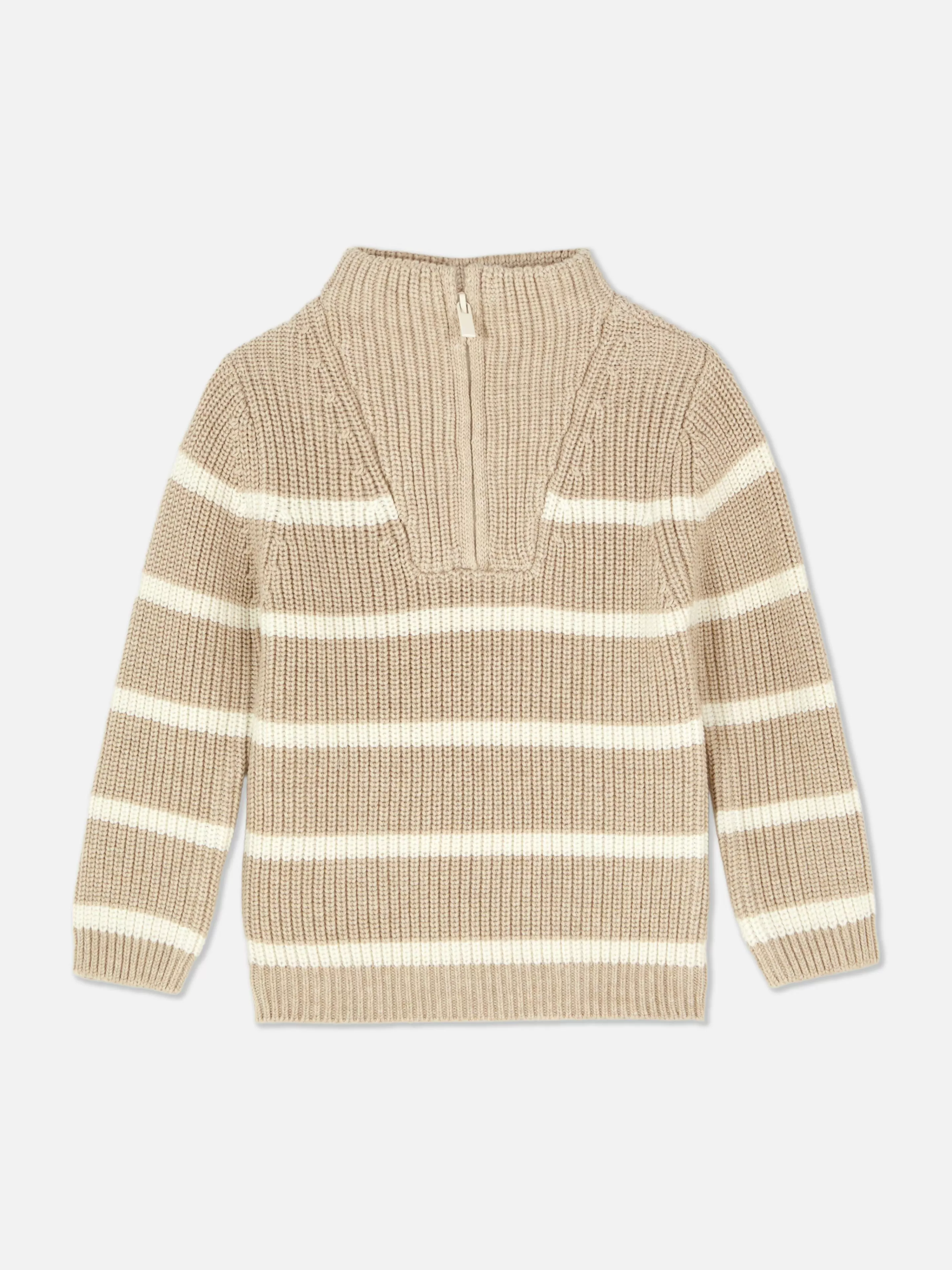 Primark Pullover Und Cardigans | Gestreifter Pullover Mit Trichterkragen Steinfarben