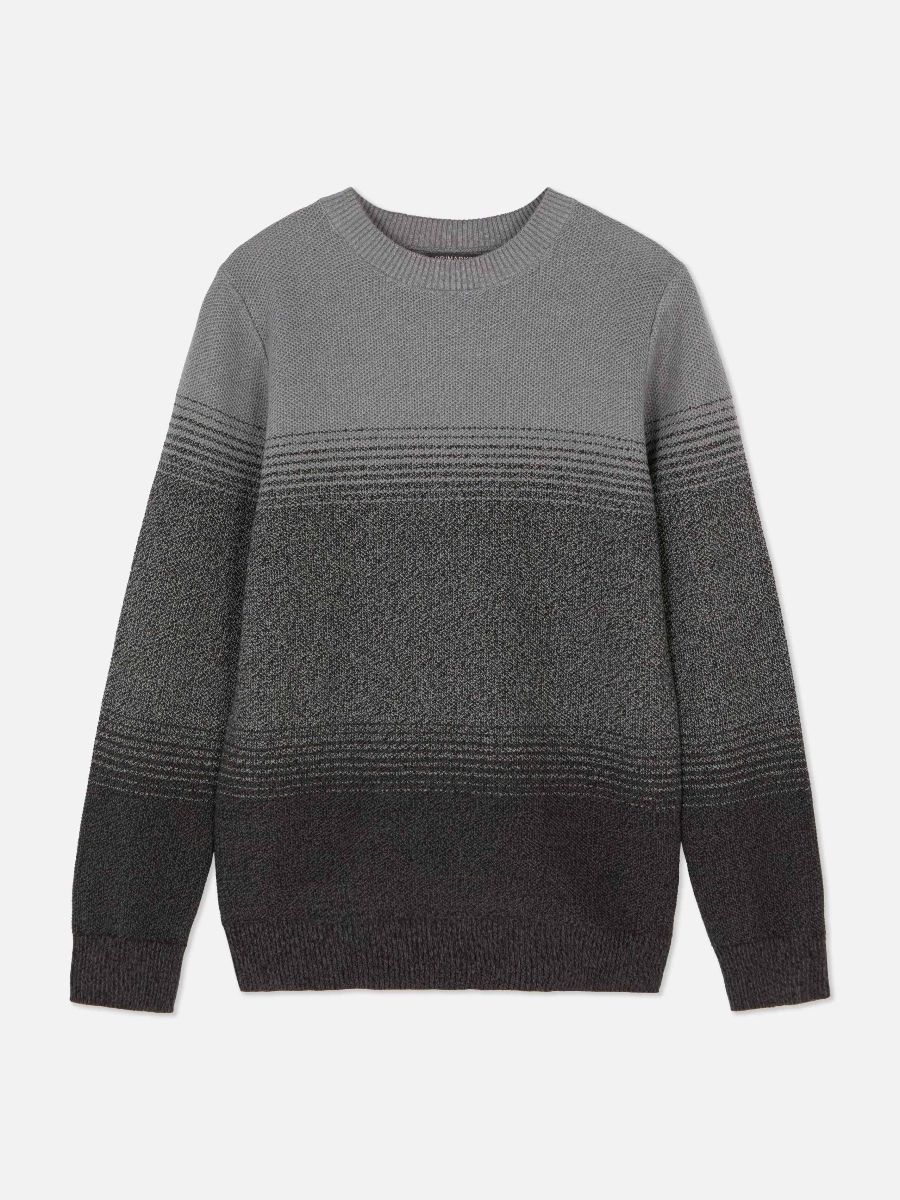 Primark Pullover Und Cardigans | Gestreifter, Strukturierter Strickpullover Anthrazitfarben