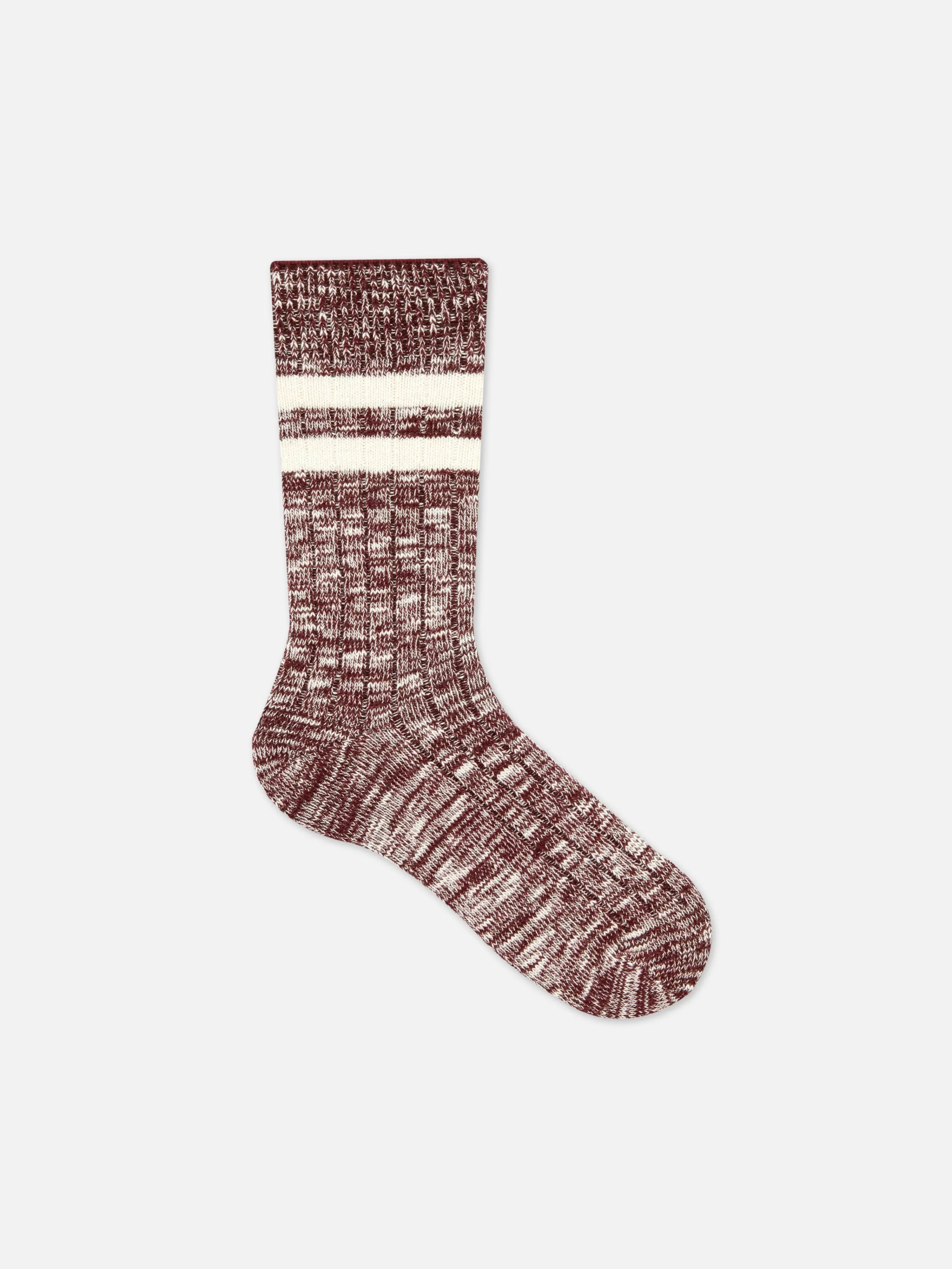 Primark Socken | Gestrickte „The Stronghold“ Crew-Socken Burgunderrot