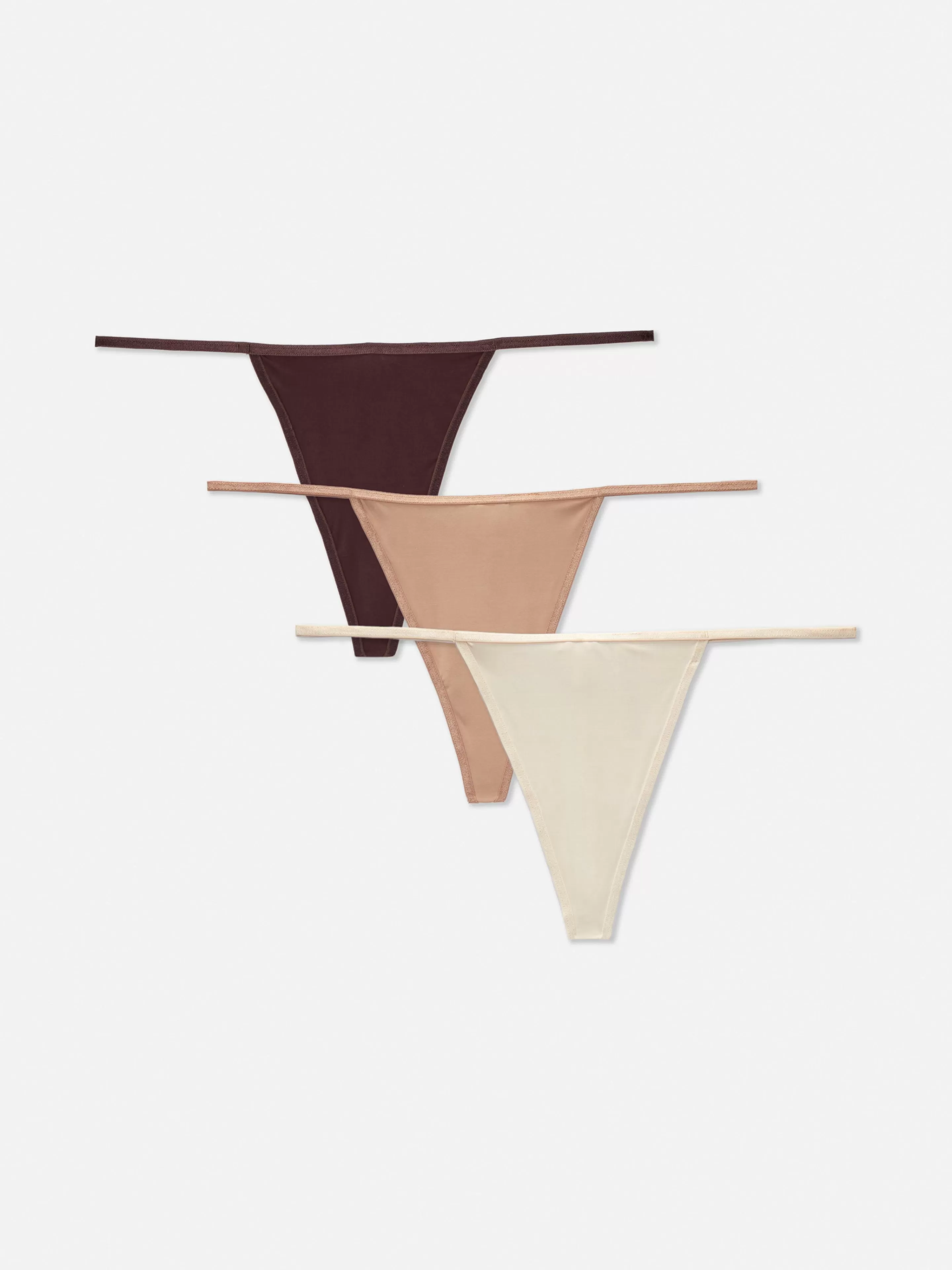 Primark Slips | G-String-Tangas, 3er-Pack Sandfarben