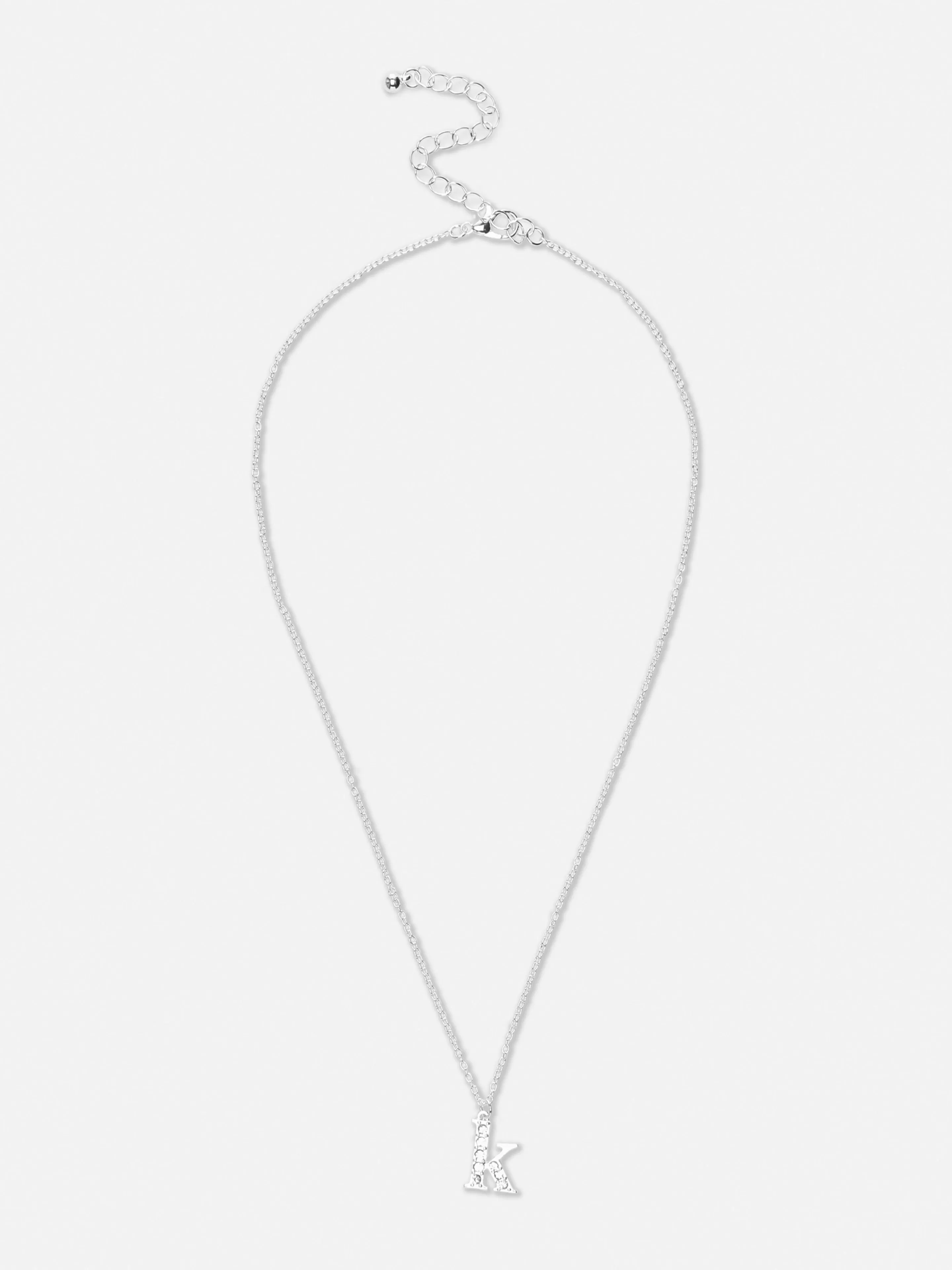 Primark Schmuck | Halskette Mit Initial-Anhänger Und Ziersteinen Weiß