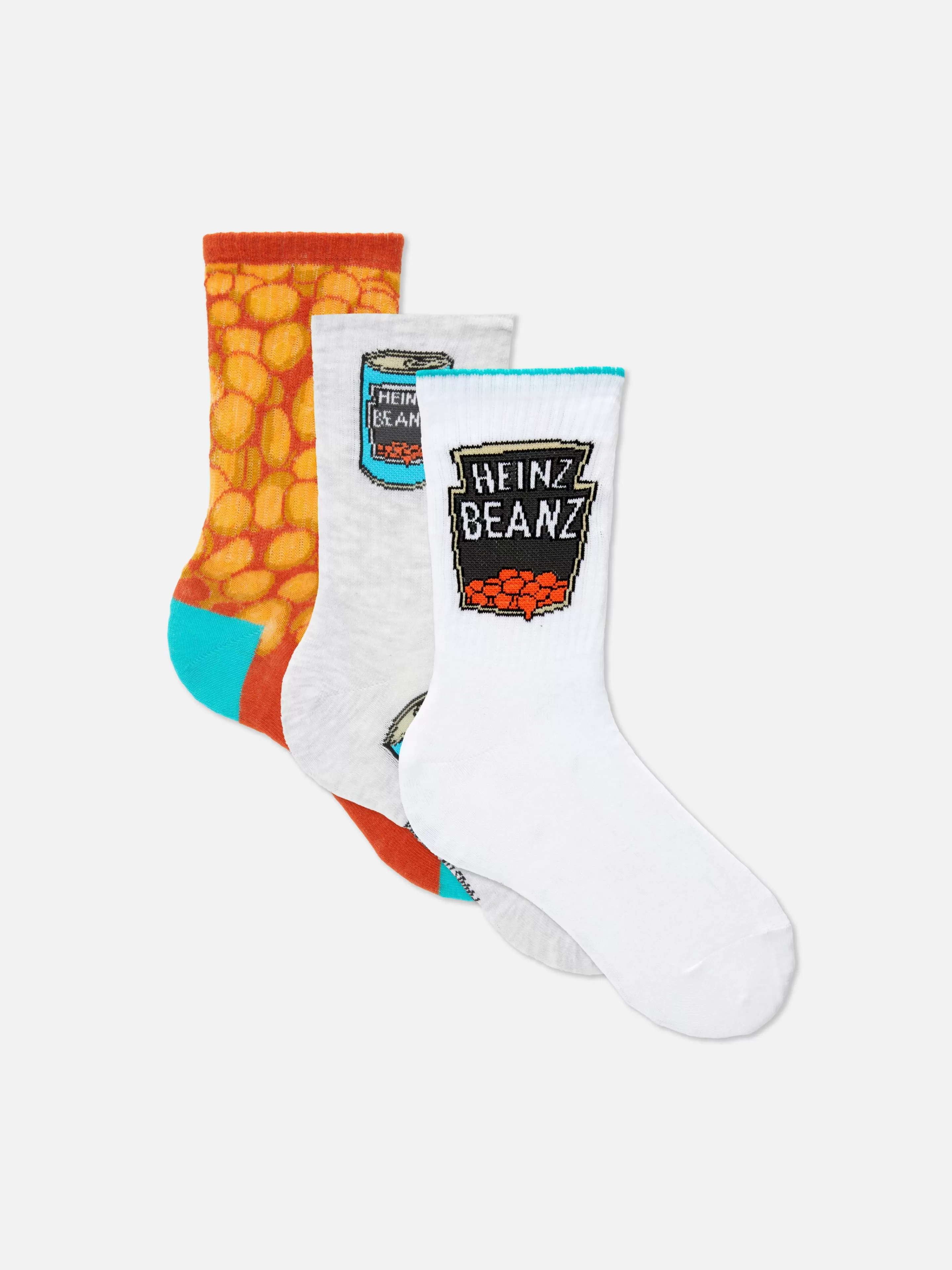 Primark Socken | „Heinz Beanz“ Crew-Socken, 3er-Pack Türkis