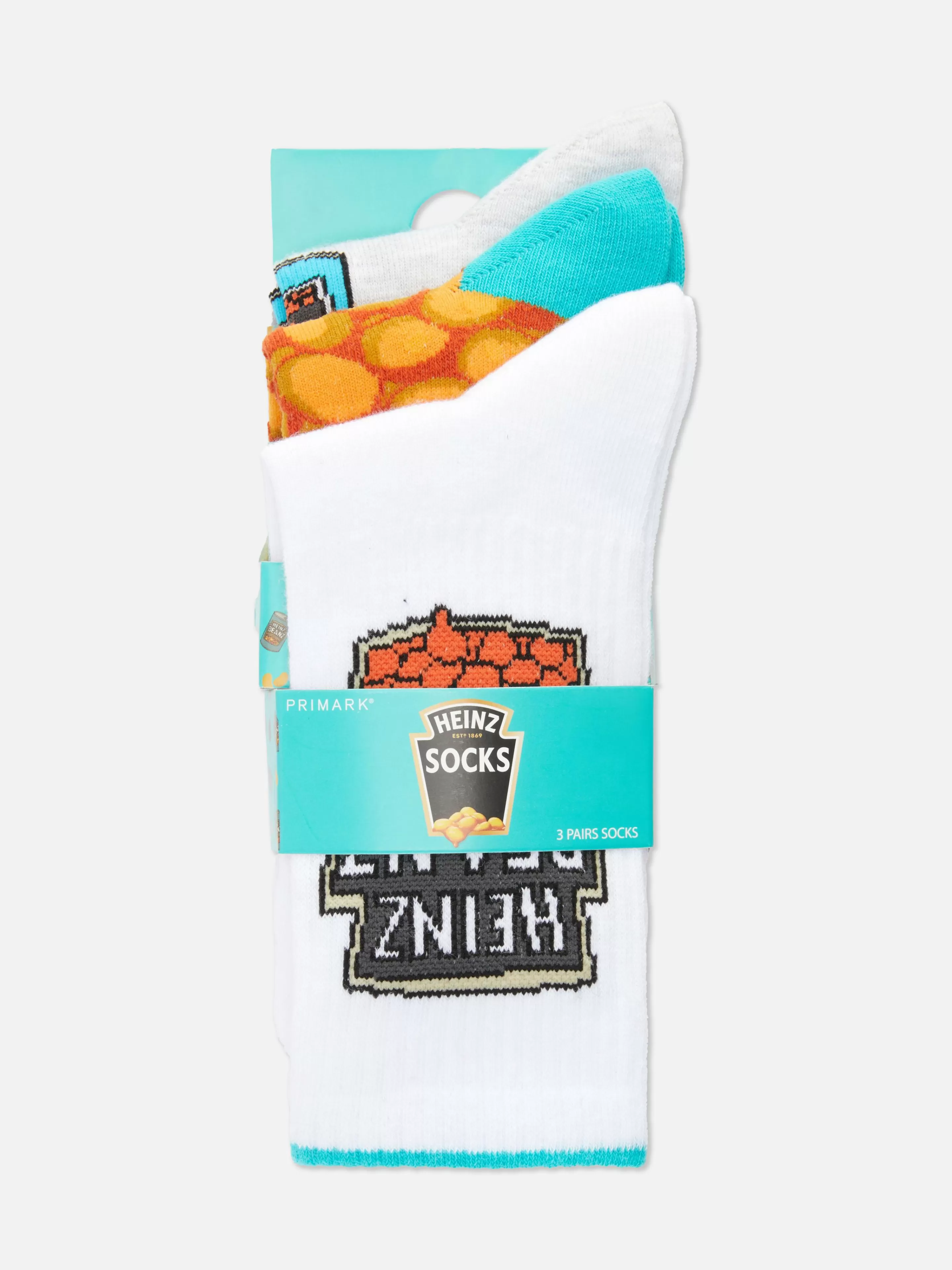 Primark Socken | „Heinz Beanz“ Crew-Socken, 3er-Pack Türkis