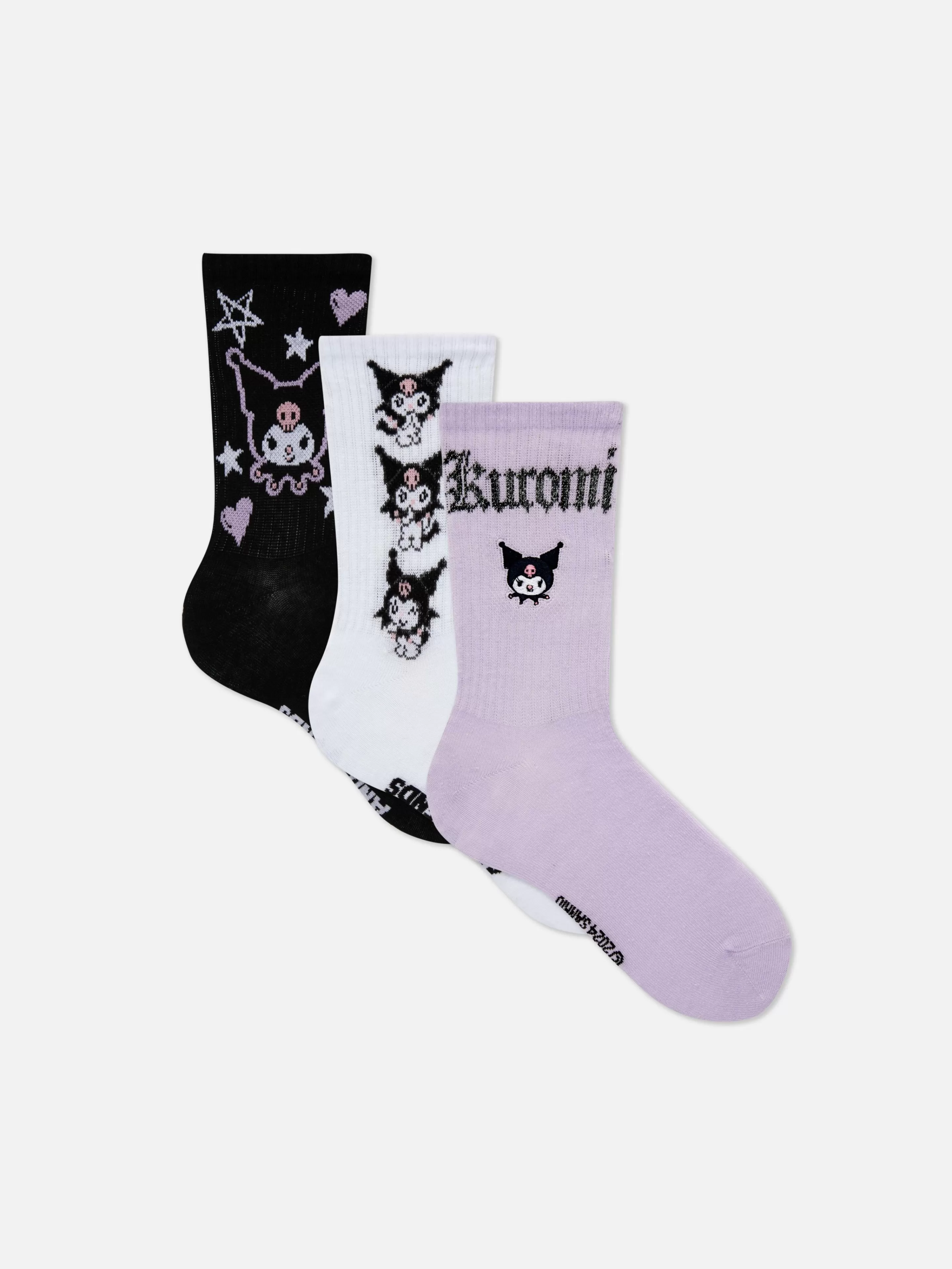 Primark Socken | „Hello Kitty Kuromi“ Crew-Socken, 2er-Pack Violett