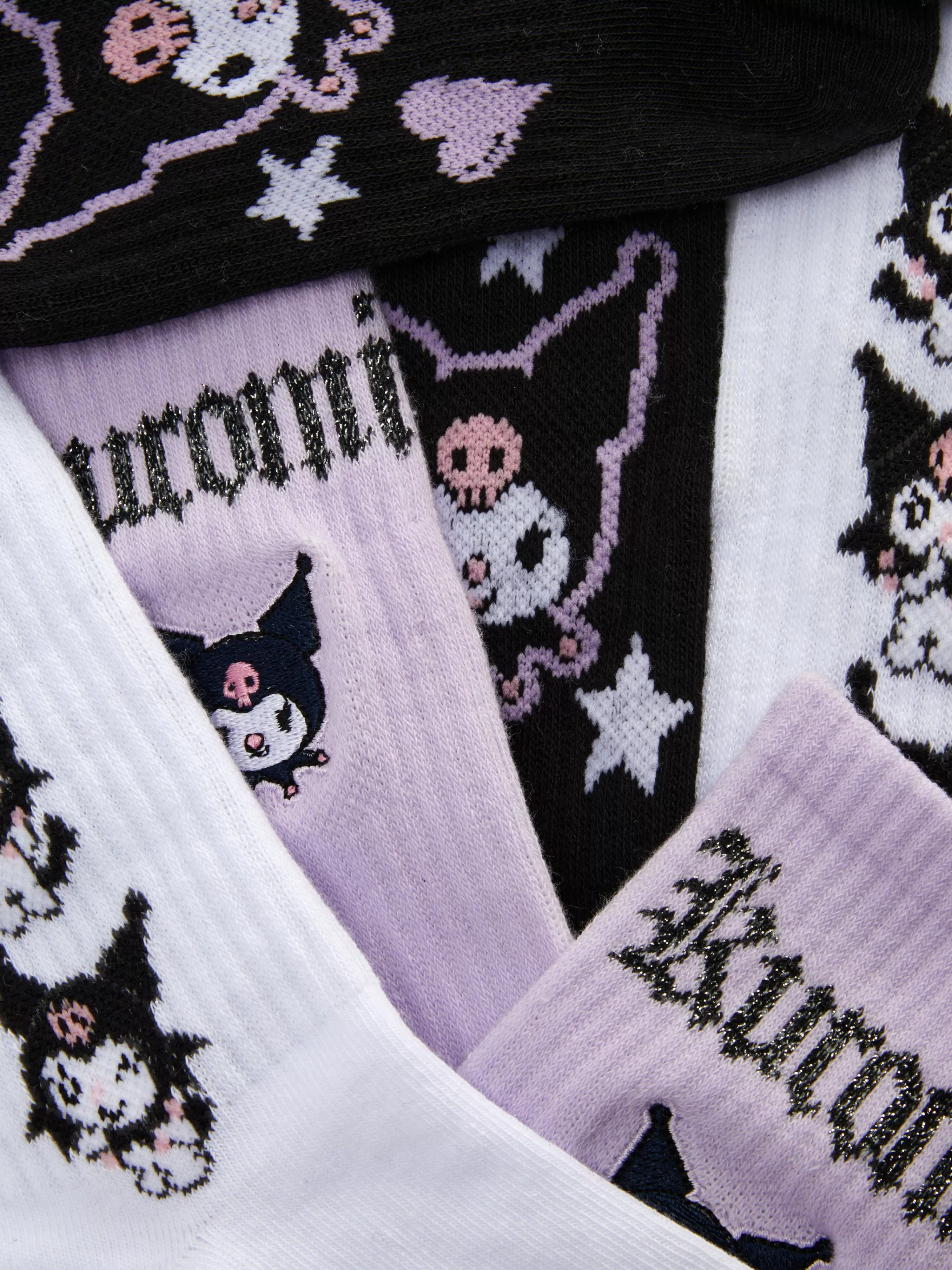 Primark Socken | „Hello Kitty Kuromi“ Crew-Socken, 2er-Pack Violett