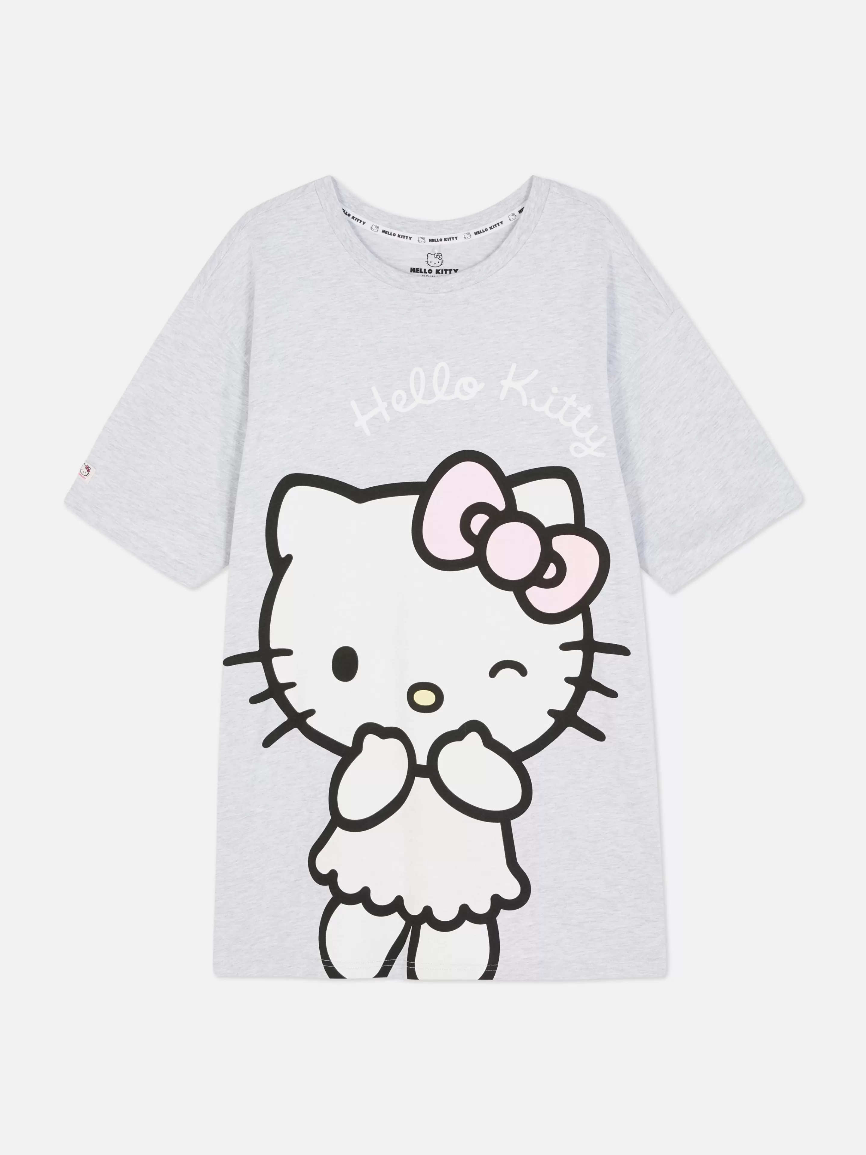 Primark Schlafshirts Und Nachthemden | „Hello Kitty“ Schlaf-T-Shirt Im Oversized-Look Grau meliert