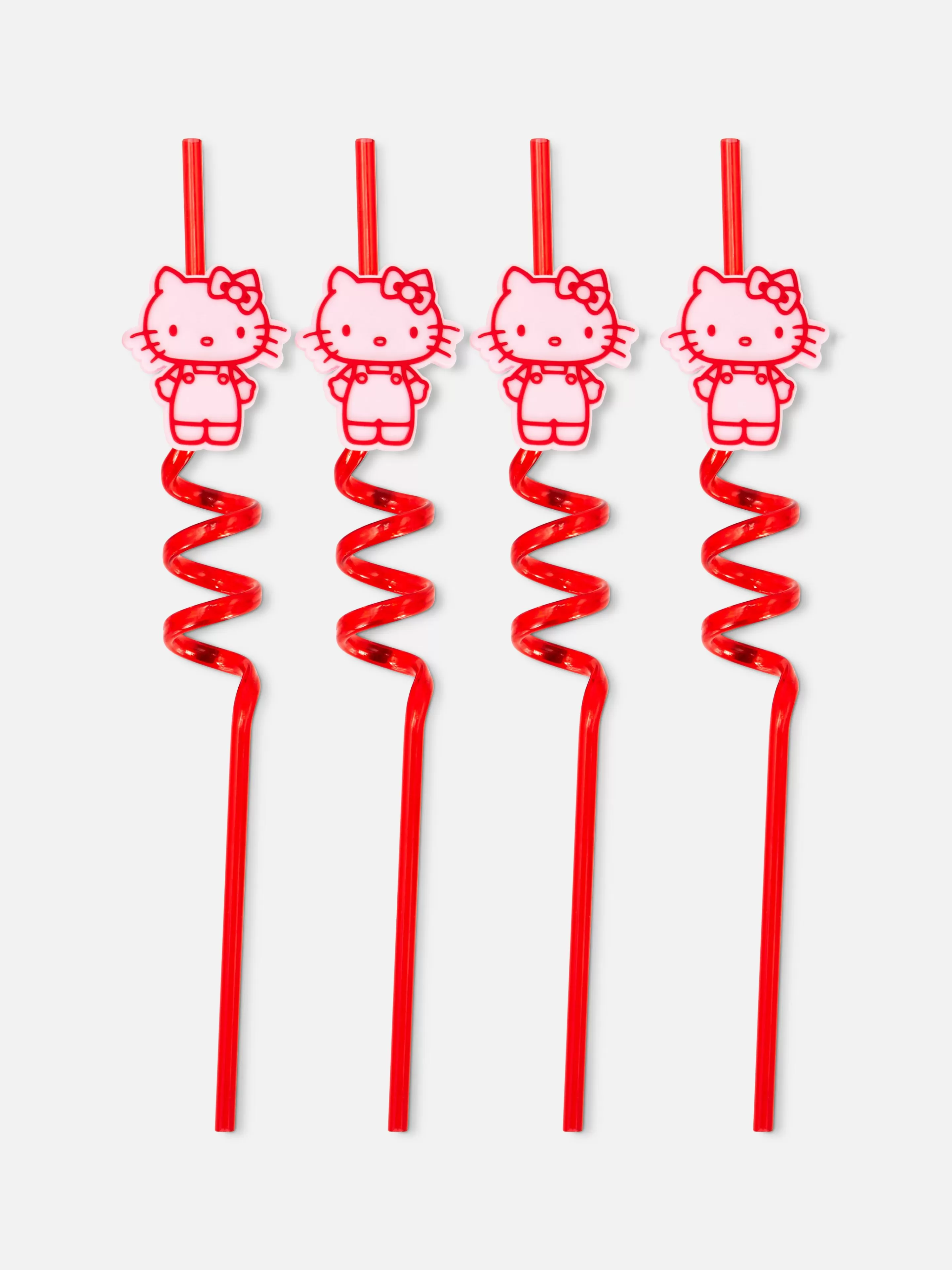 Primark Besteck Und Küchenutensilien | „Hello Kitty“ Spiralstrohhalme, 4er-Pack Rot