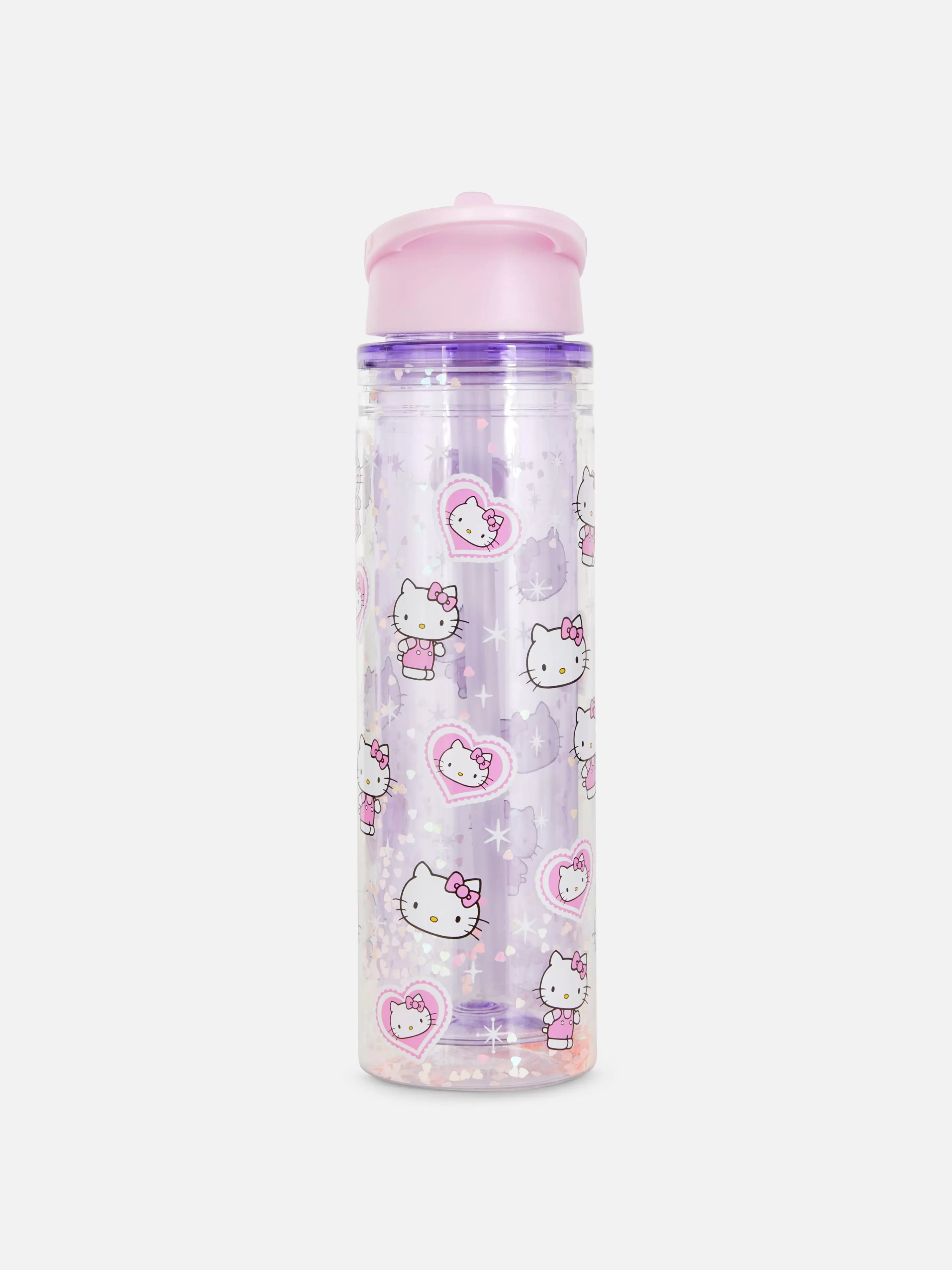 Primark Tassen Und Becher | „Hello Kitty“ Trinkflasche Mit Glitzer Rosa