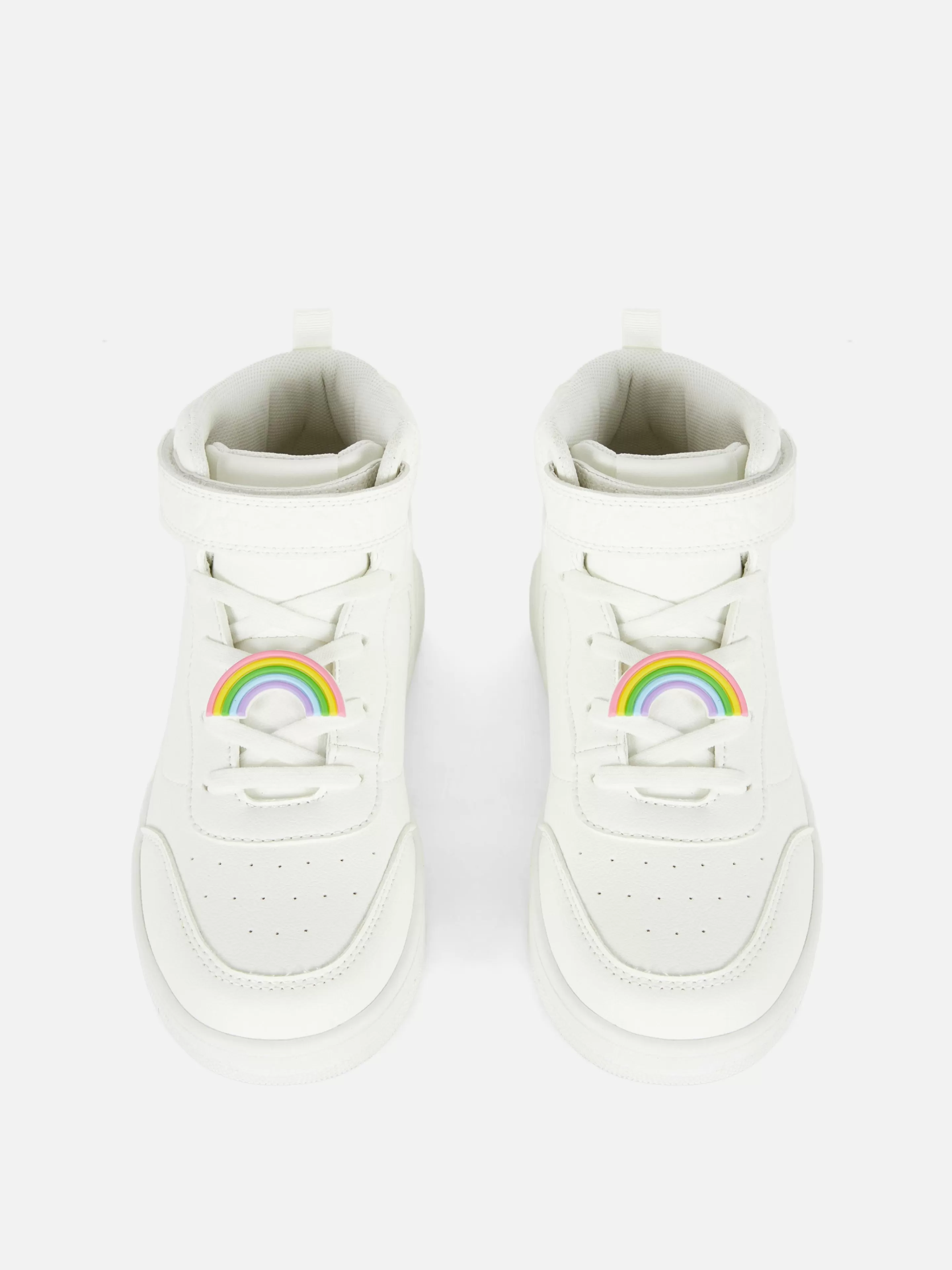 Primark Sneakers | High-Top-Sneaker Mit Regenbogenanhänger Weiß