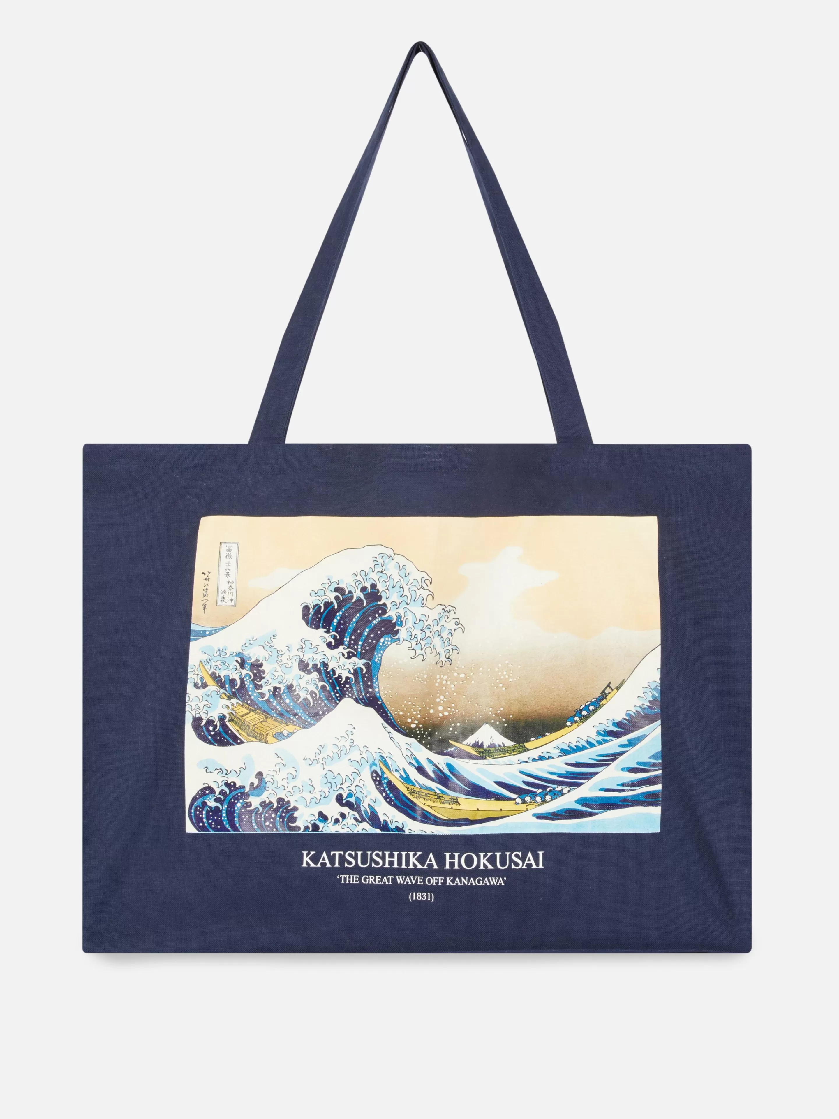 Primark Reiseaccessoires | „Hokusai Die Große Welle“ Canvas-Tasche Marineblau