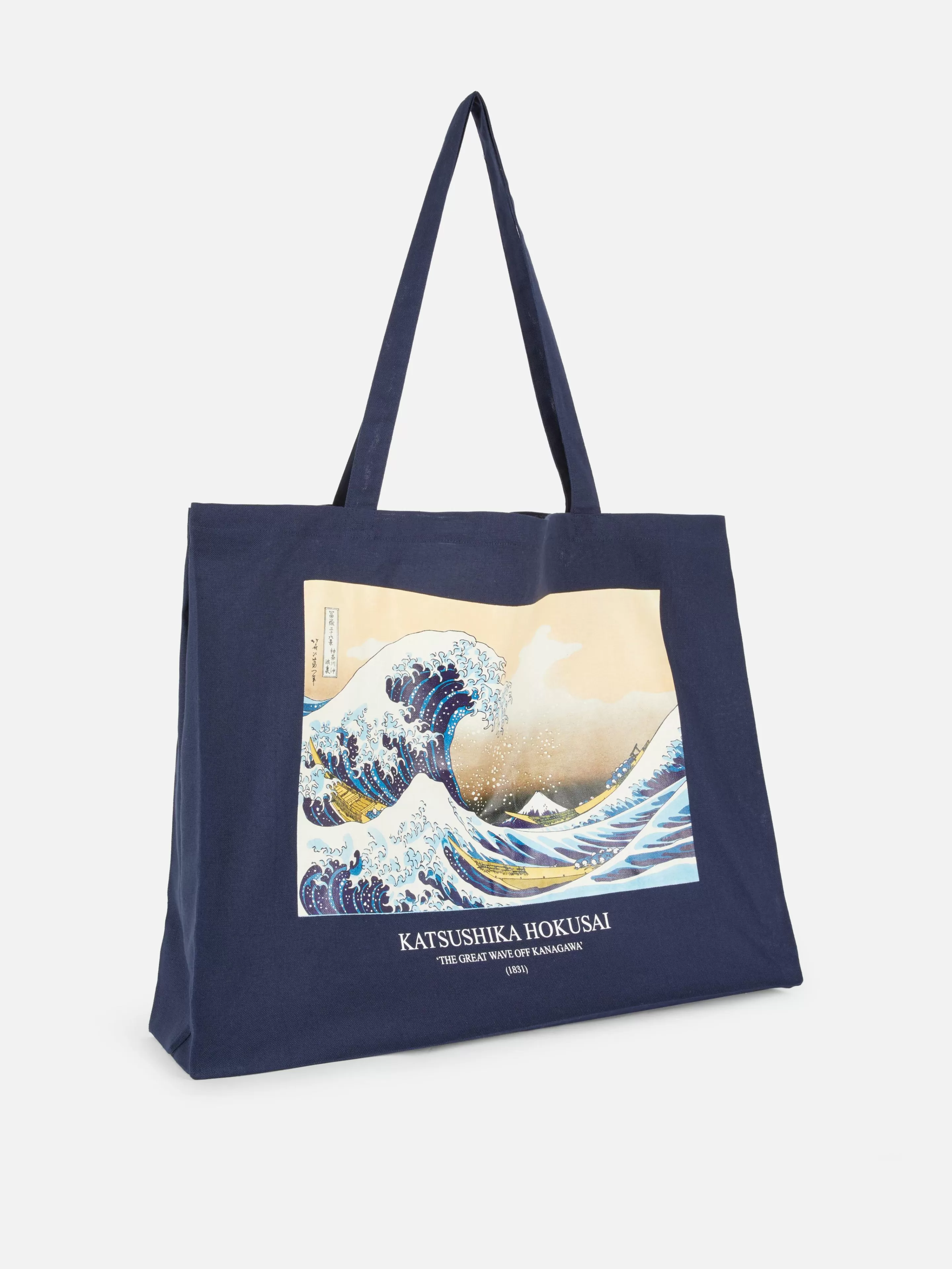 Primark Reiseaccessoires | „Hokusai Die Große Welle“ Canvas-Tasche Marineblau