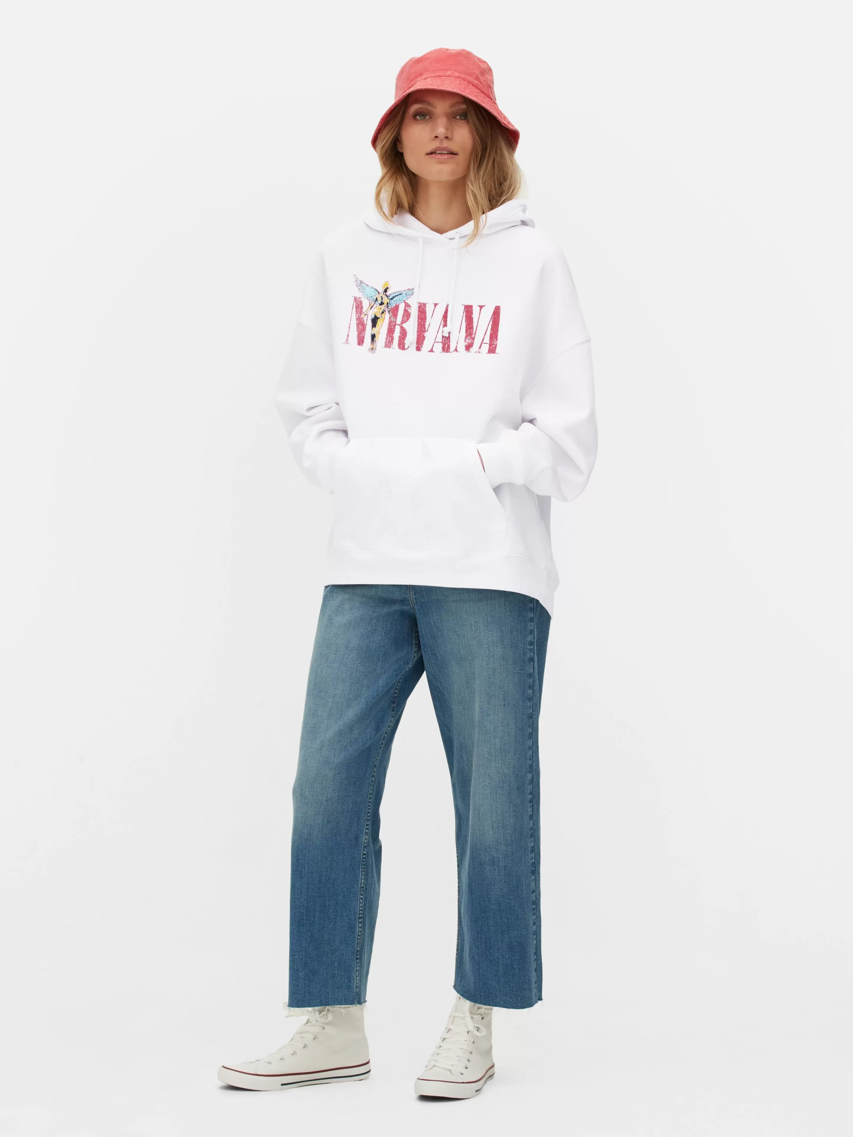 Primark Loungewear | Hoodies Und Sweatshirts | Hoodie Mit „Nirvana“ Grafik Elfenbeinfarben