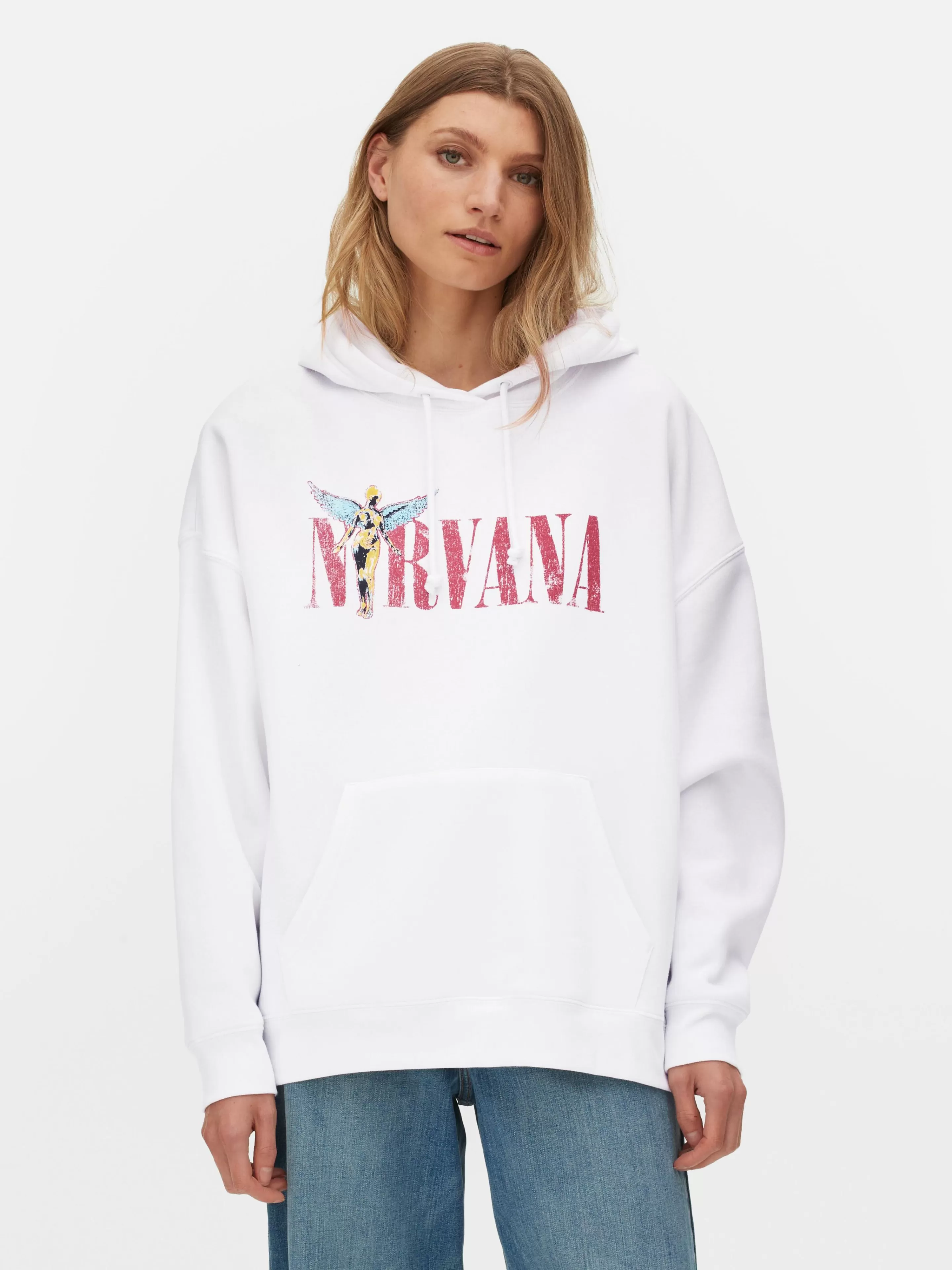 Primark Loungewear | Hoodies Und Sweatshirts | Hoodie Mit „Nirvana“ Grafik Elfenbeinfarben