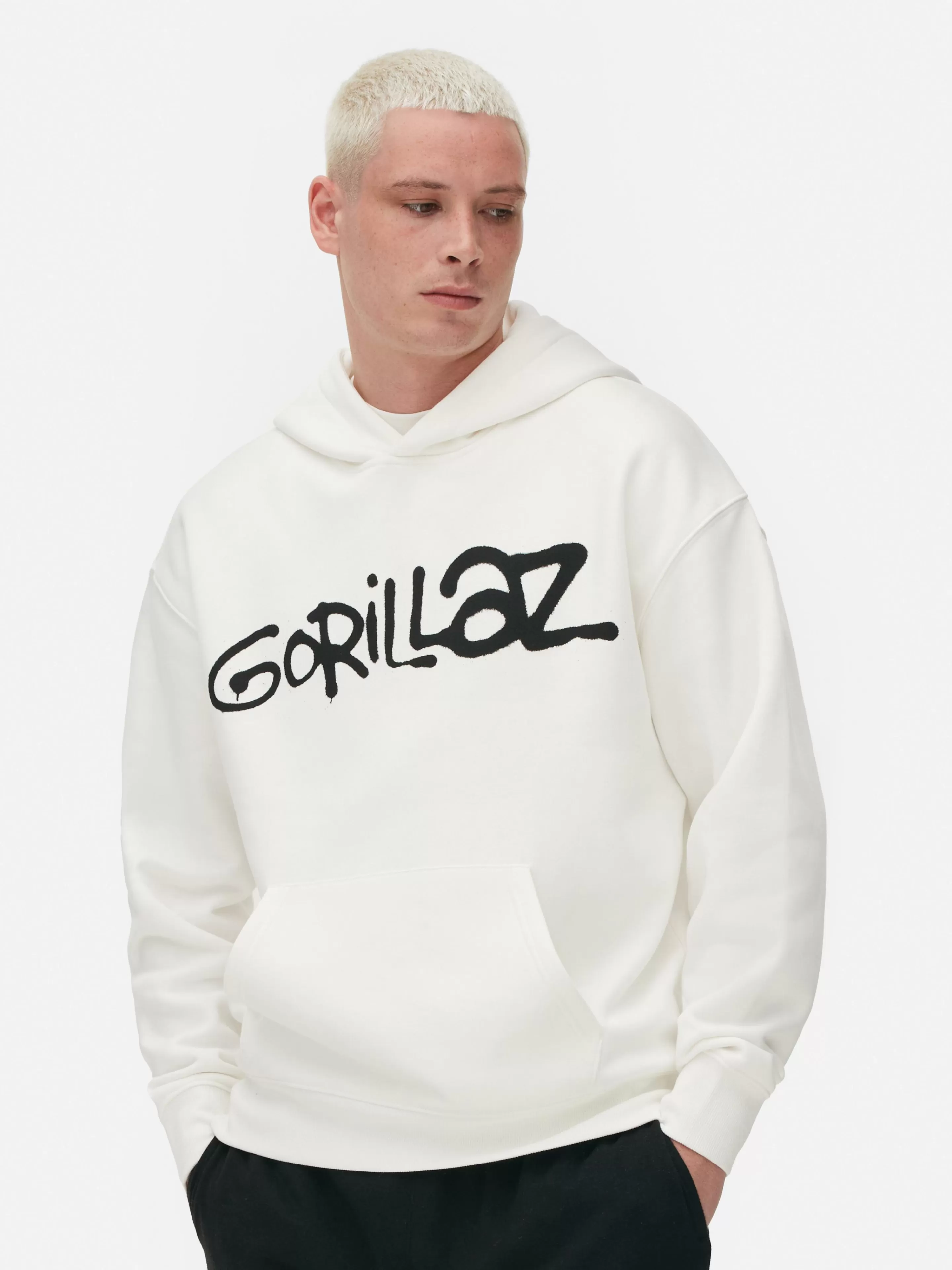 Primark Grafik-T-Shirts Und -Sweatshirts | Hoodies Und Sweatshirts | Hoodie Mit Tarnmuster Und „Gorillaz“ Grafik Ecrufarben