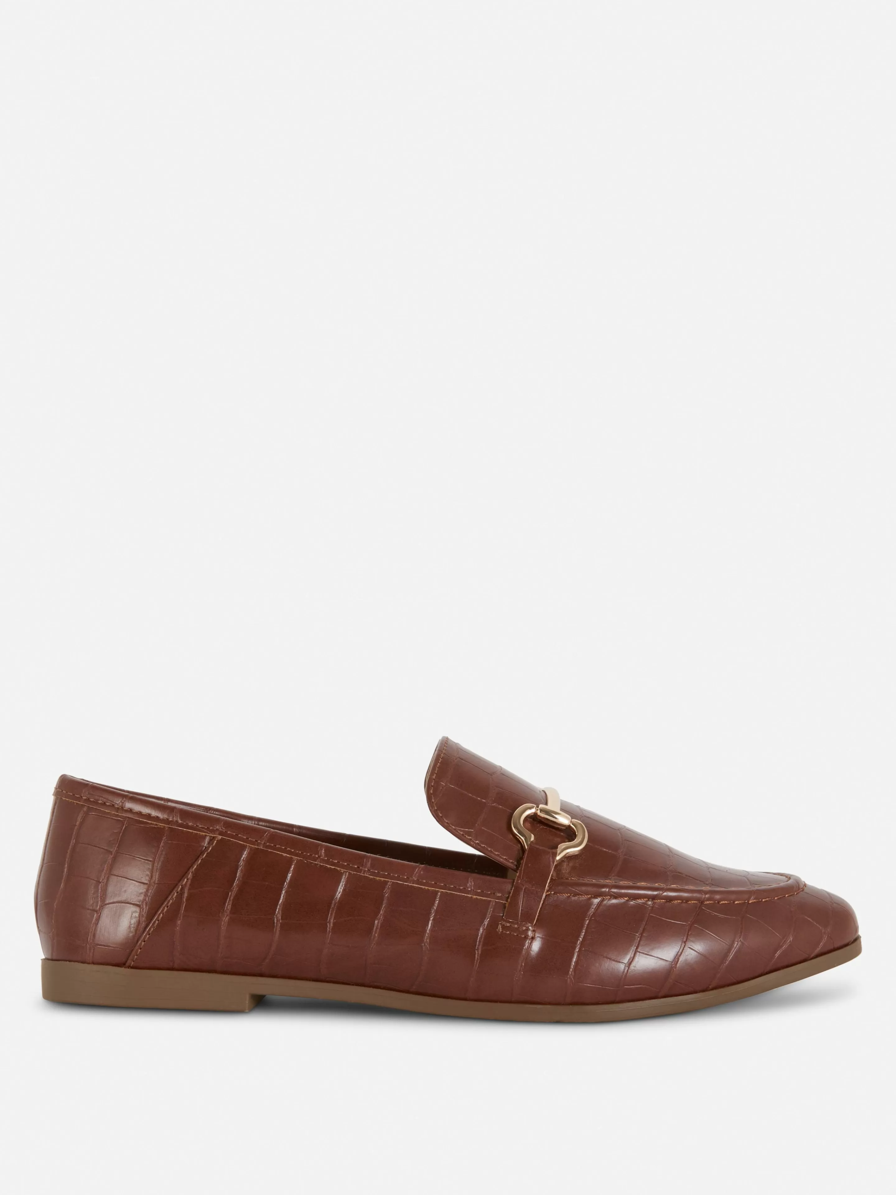 Primark Flache Schuhe | Horsebit-Loafer Aus Kunstleder Braun