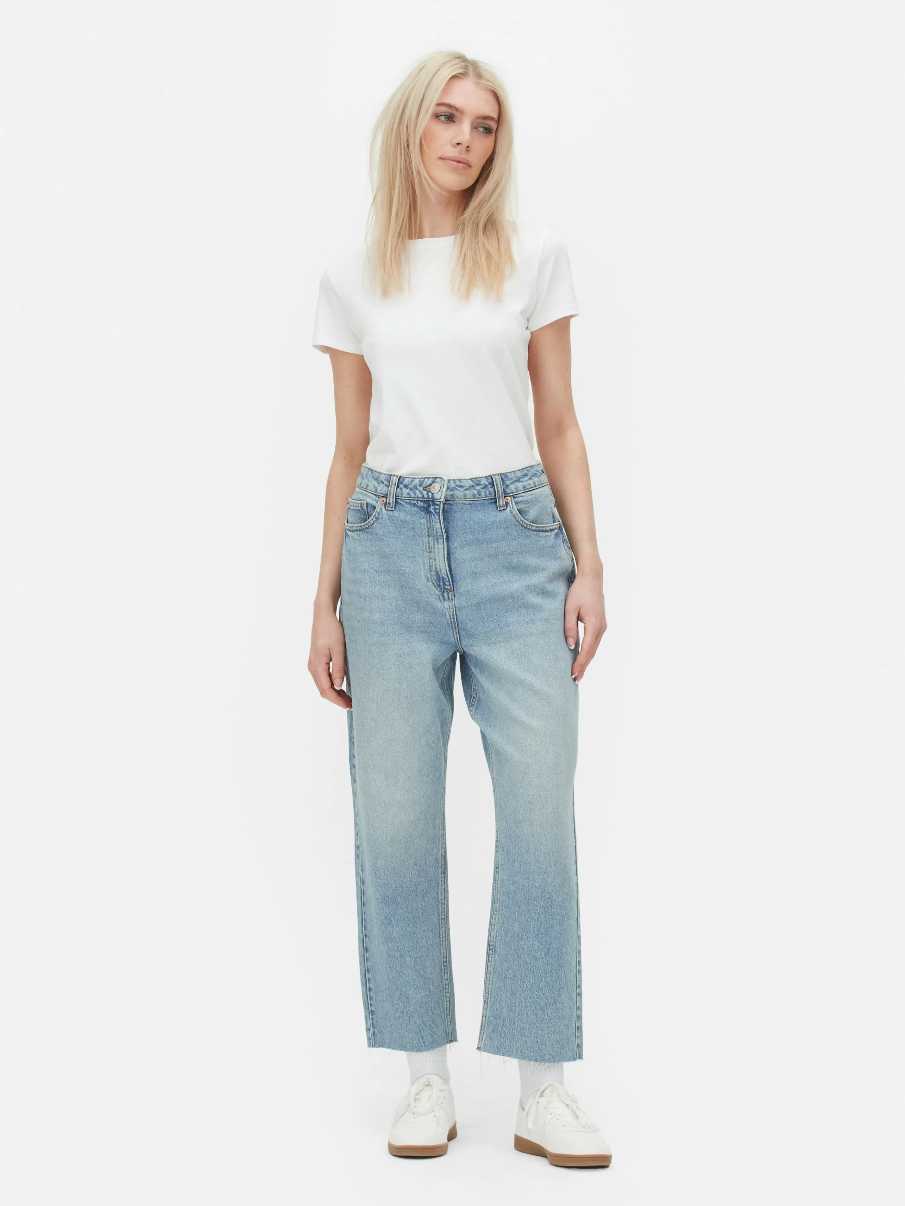 Primark Denim | Jeans | Jeans Mit Verkürztem Saum Und Geradem Bein Hellblau