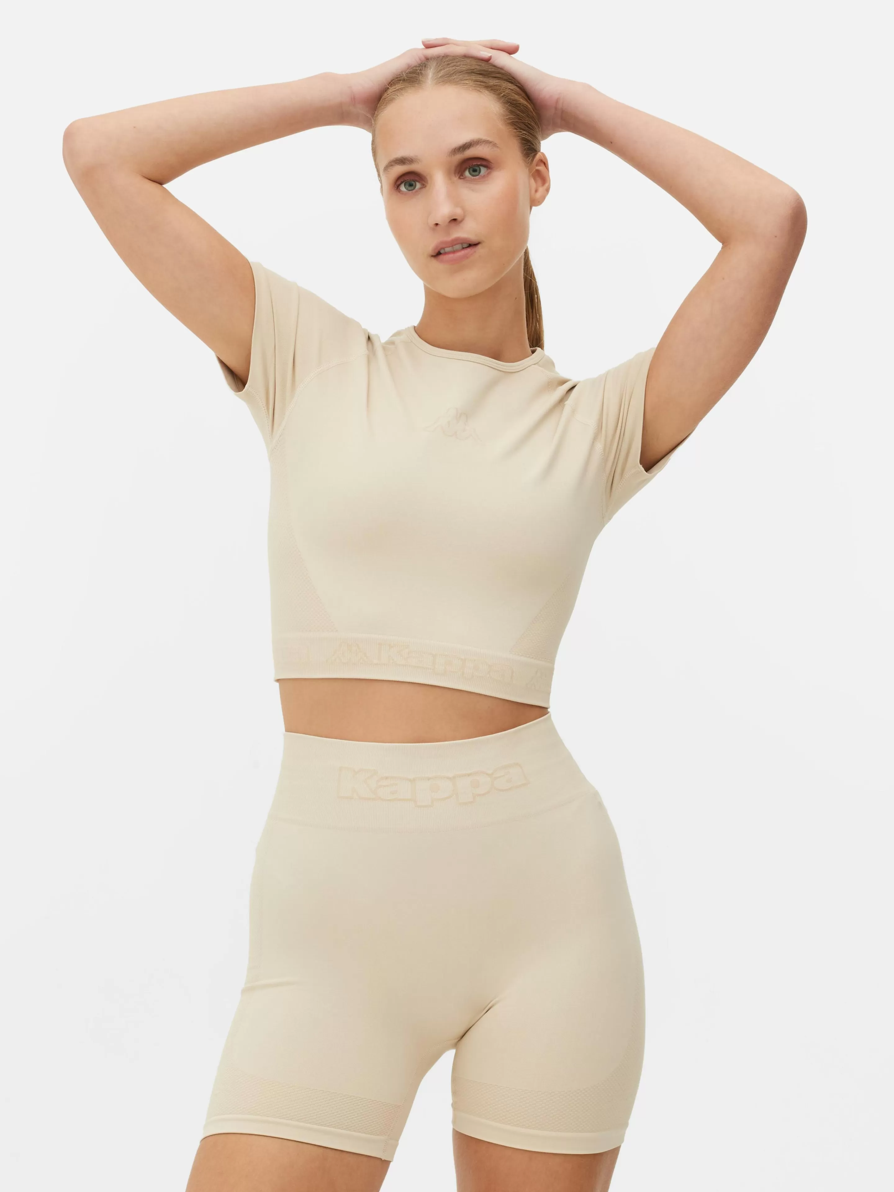 Primark Fitnesskleidung Und Activewear | „Kappa X “ Bauchfreies Kombi-Top Ecrufarben