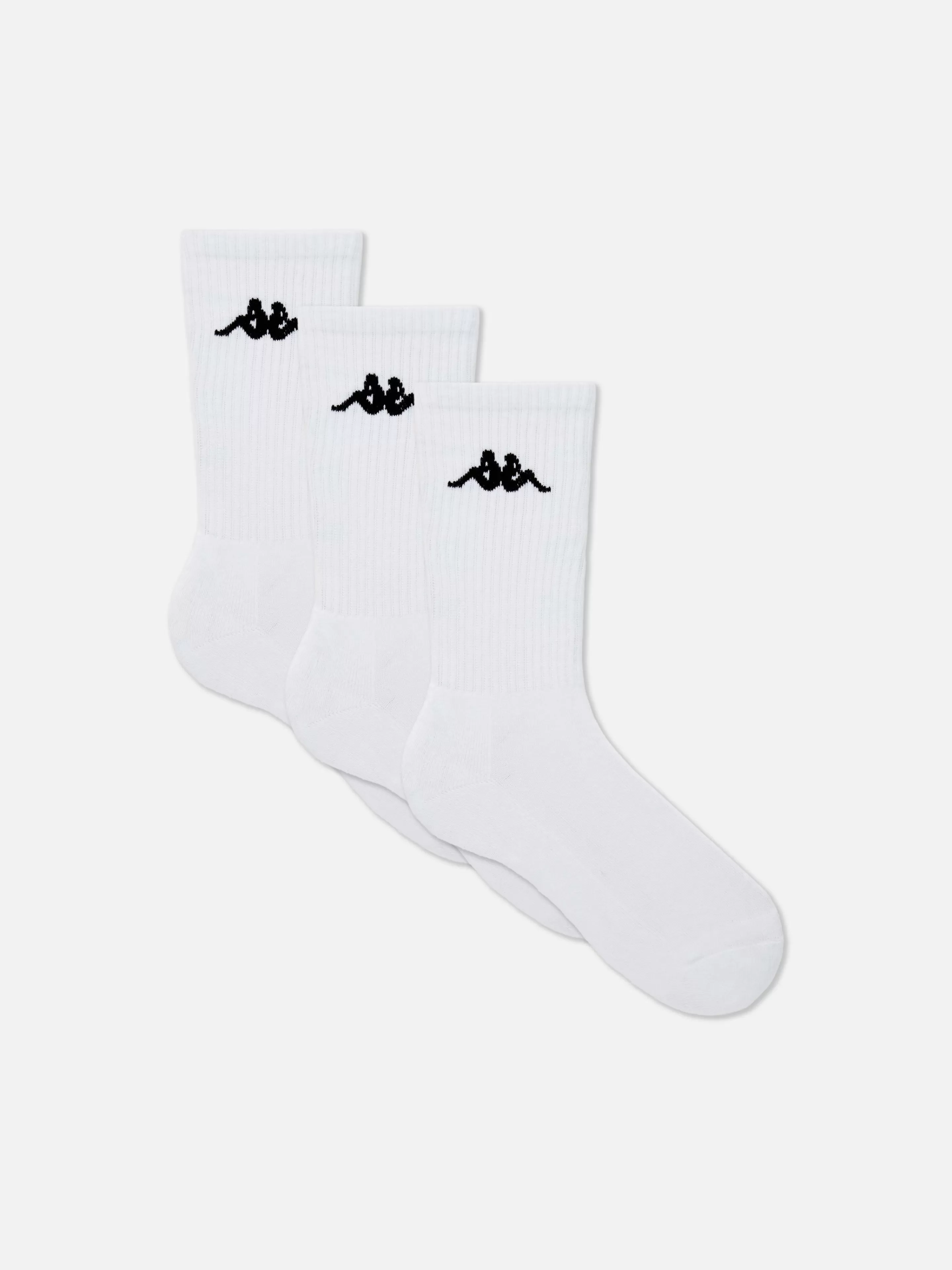 Primark Socken | „Kappa X “ Crew-Socken, 3er-Pack Weiß