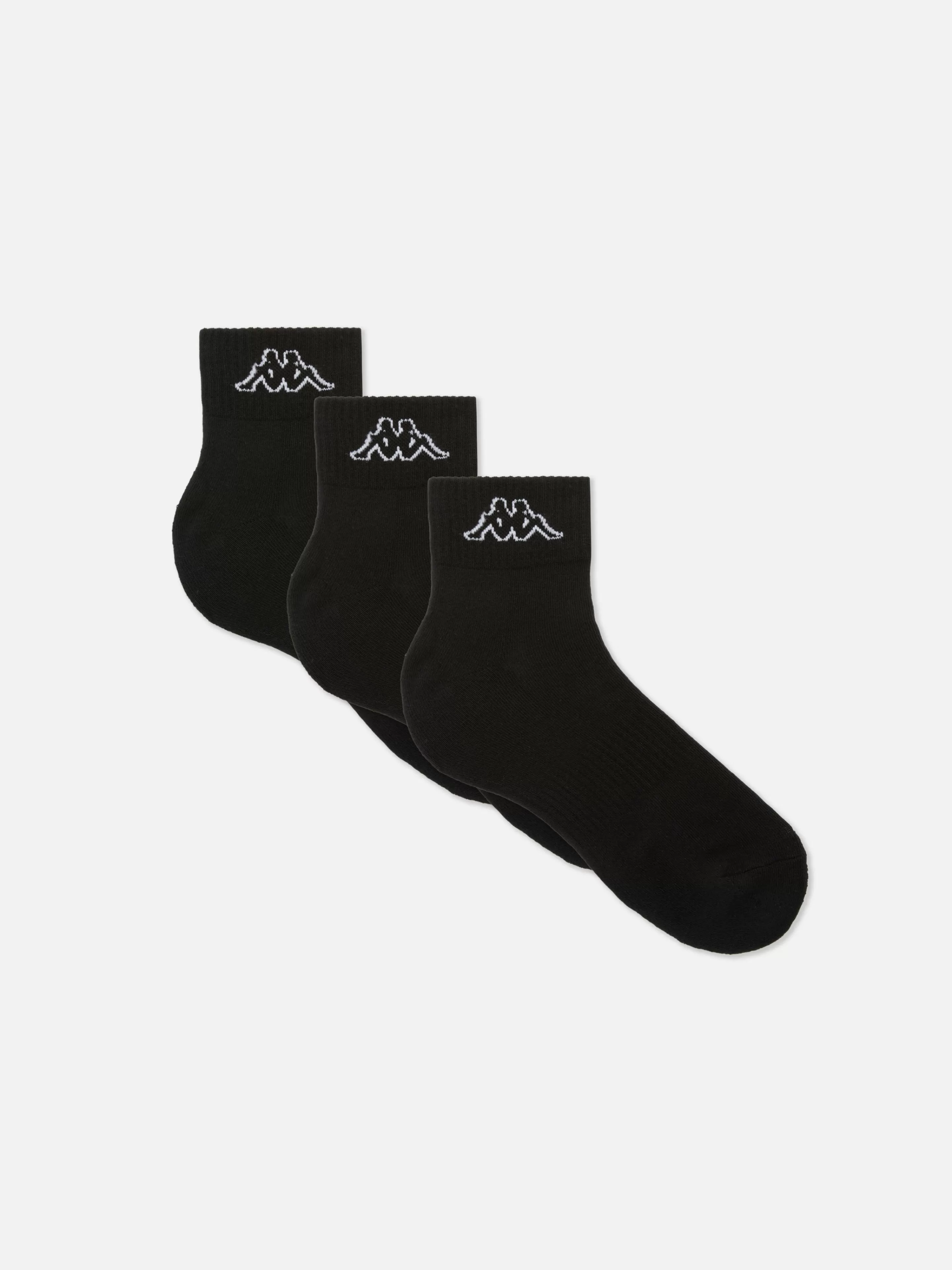 Primark Socken | Sportbekleidung | „Kappa X “ Crew-Socken In Viertellänge, 3er-Pack Schwarz