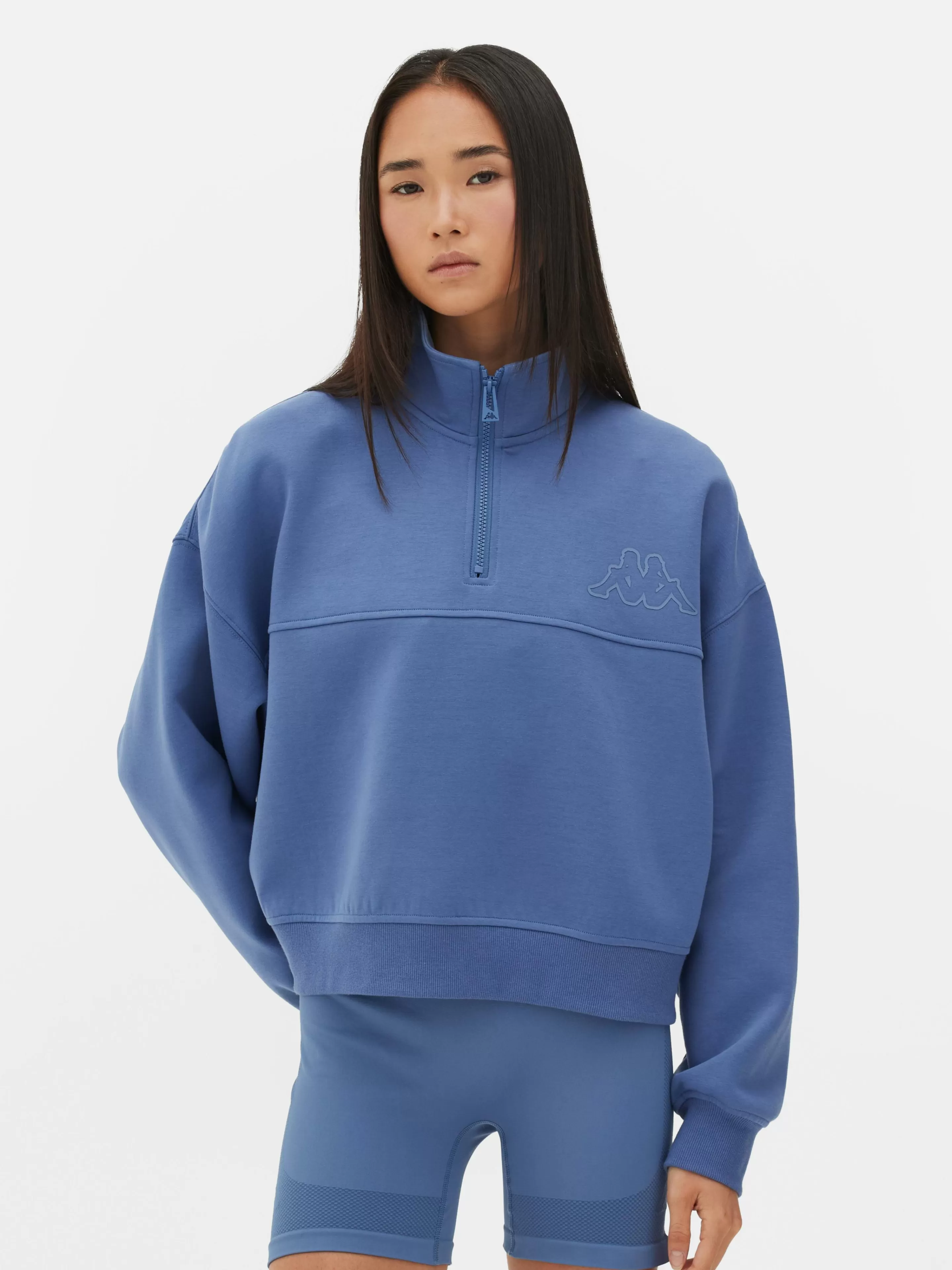 Primark Fitnesskleidung Und Activewear | „Kappa X “ Sweatshirt Mit Reißverschluss Blau