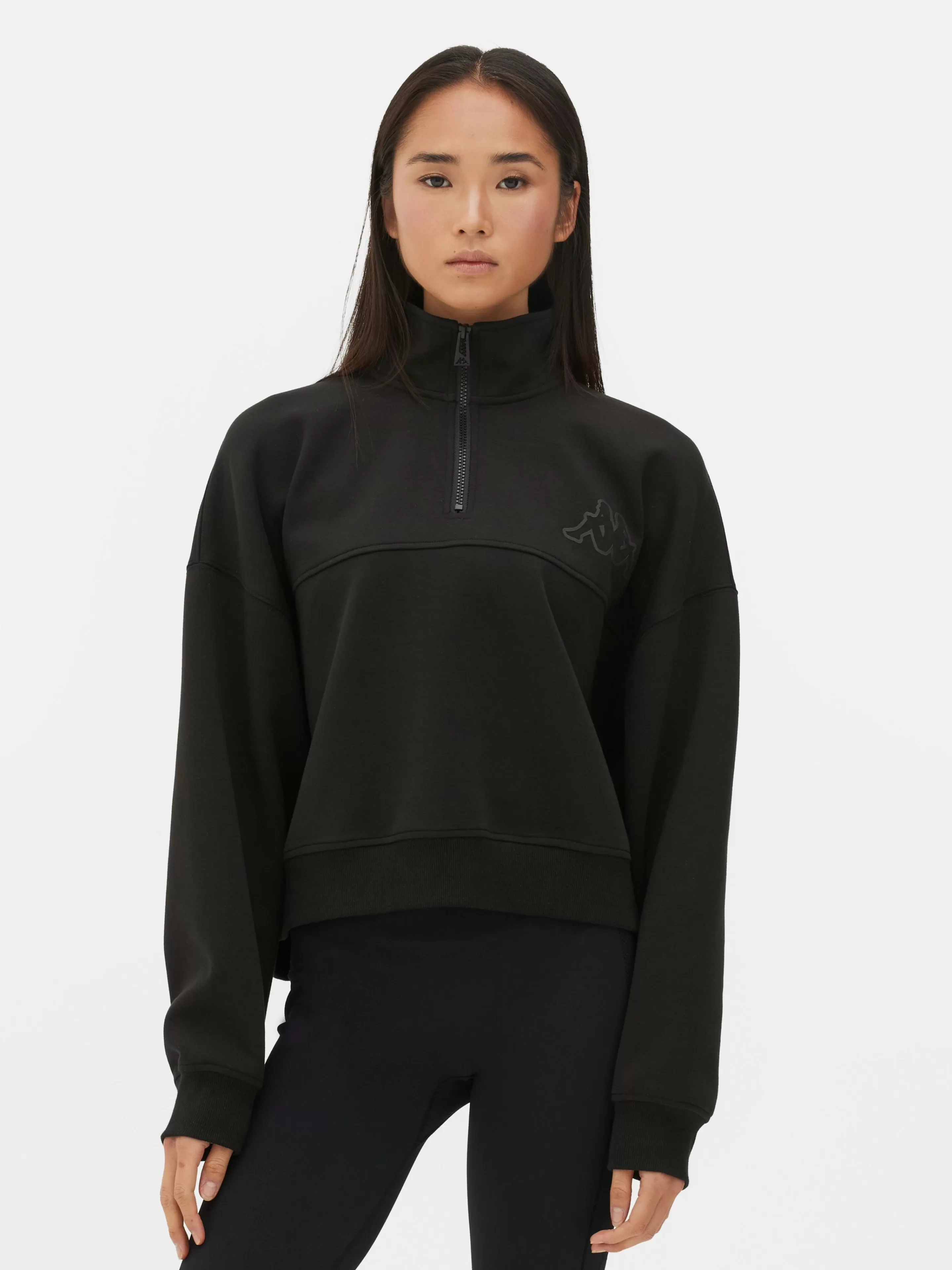 Primark Fitnesskleidung Und Activewear | „Kappa X “ Sweatshirt Mit Reißverschluss Schwarz