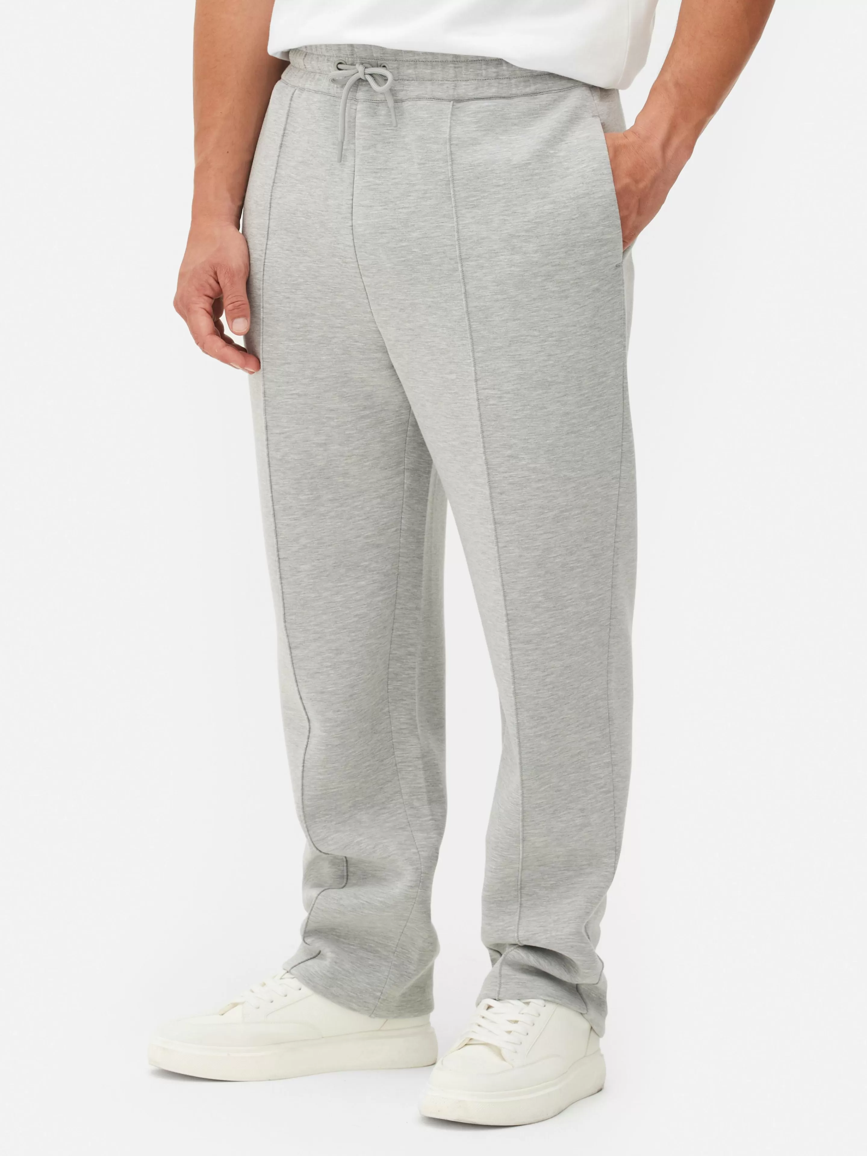 Primark Jogginghosen | „Kem“ Jogginghose Mit Geradem Bein Und Biesen Grau meliert