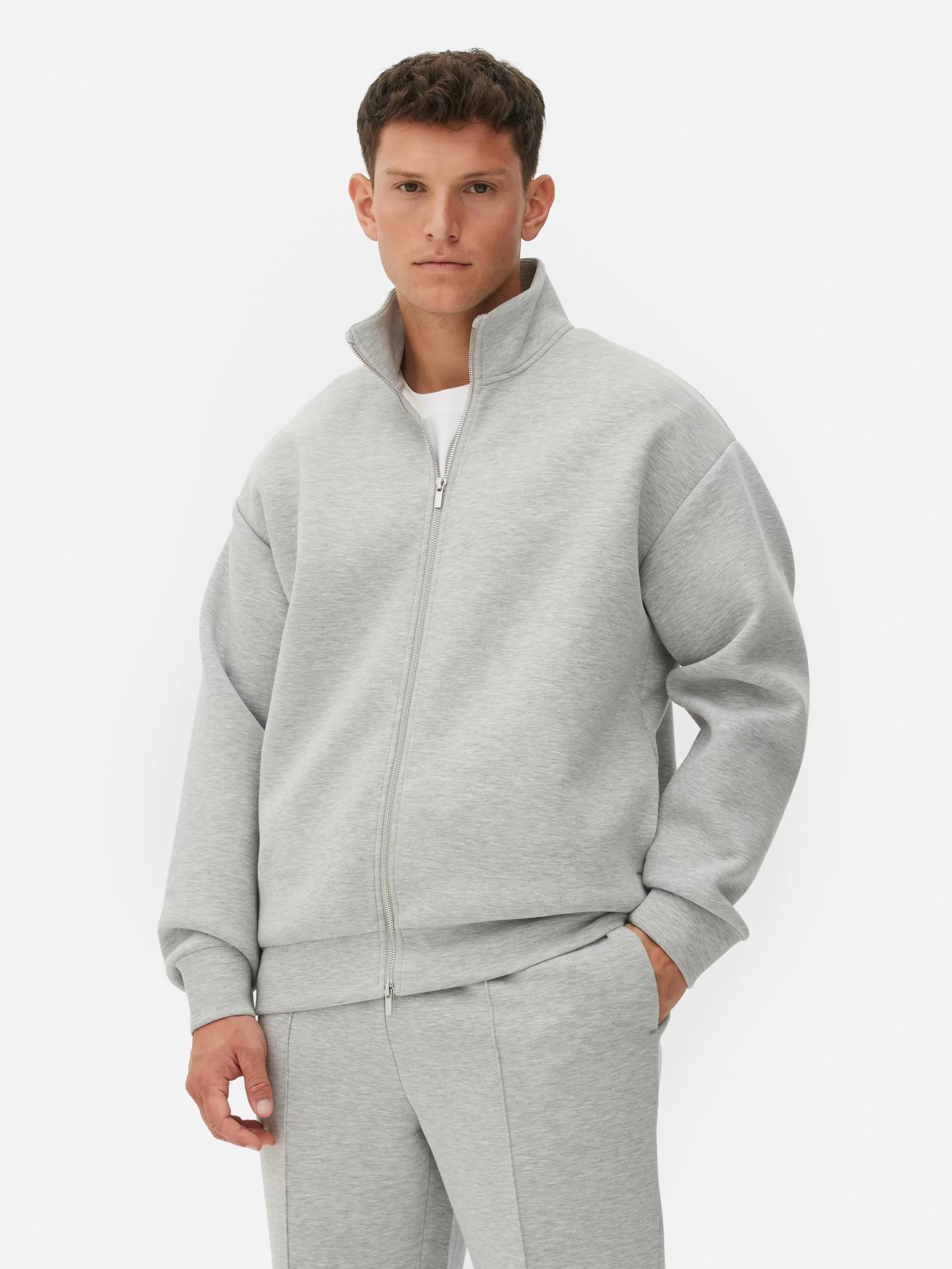 Primark Hoodies Und Sweatshirts | „Kem“ Sweatshirt Mit RV-Trichterkragen Grau meliert