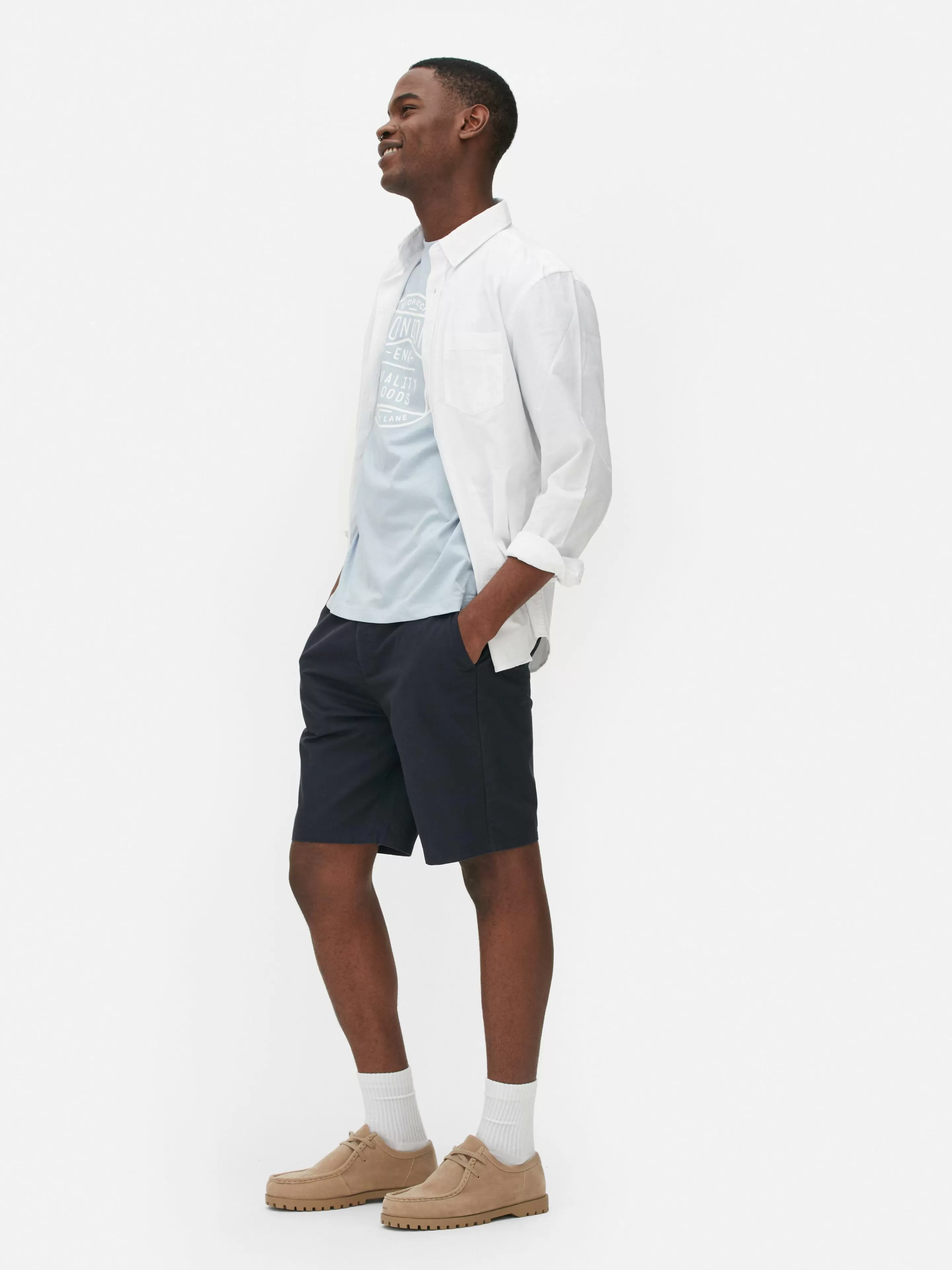 Primark Shorts | Klassische Chino-Shorts Marineblau