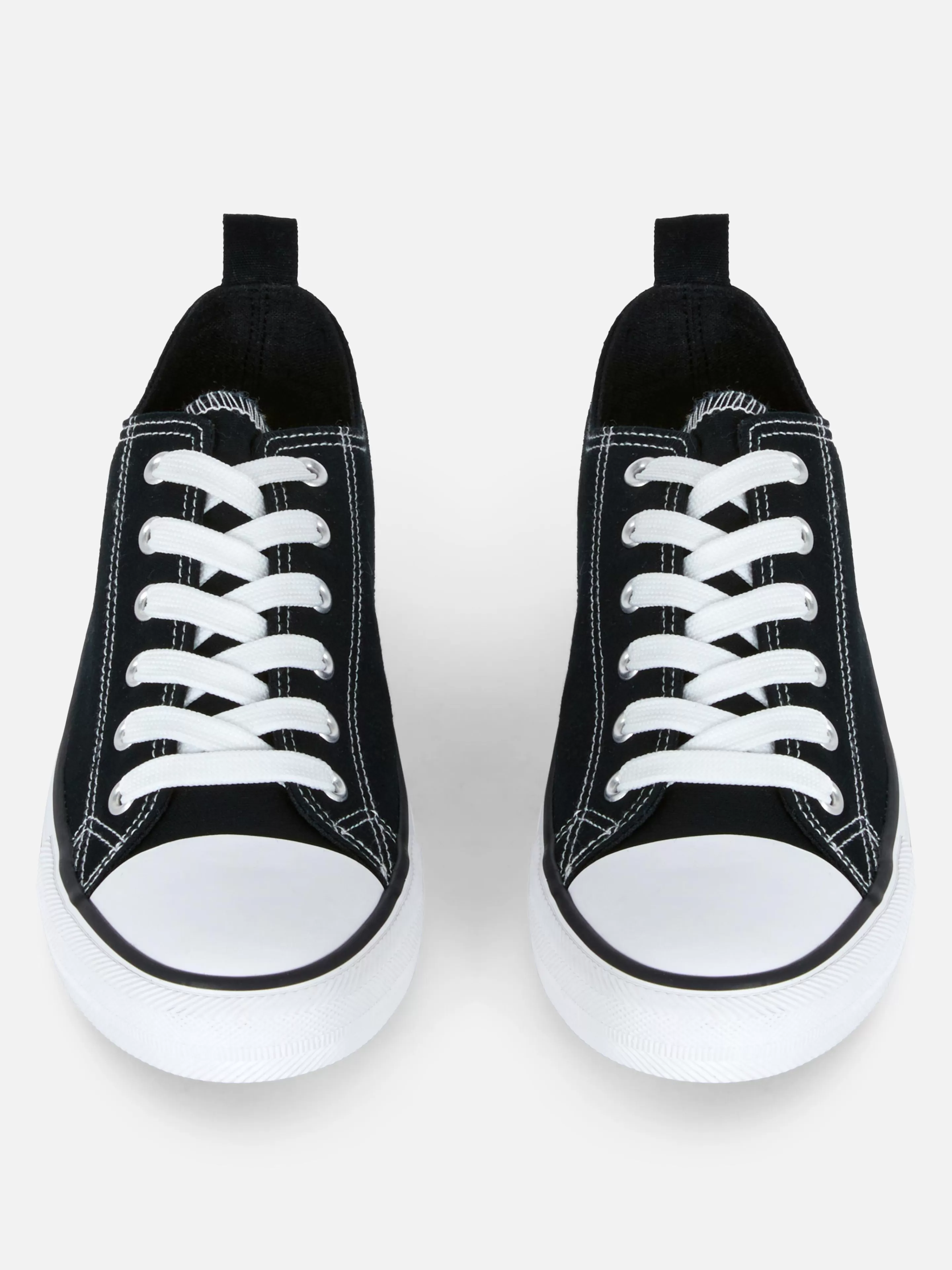 Primark Sneakers | Klassische Low-Top Canvas-Sneaker Schwarz/Weiß