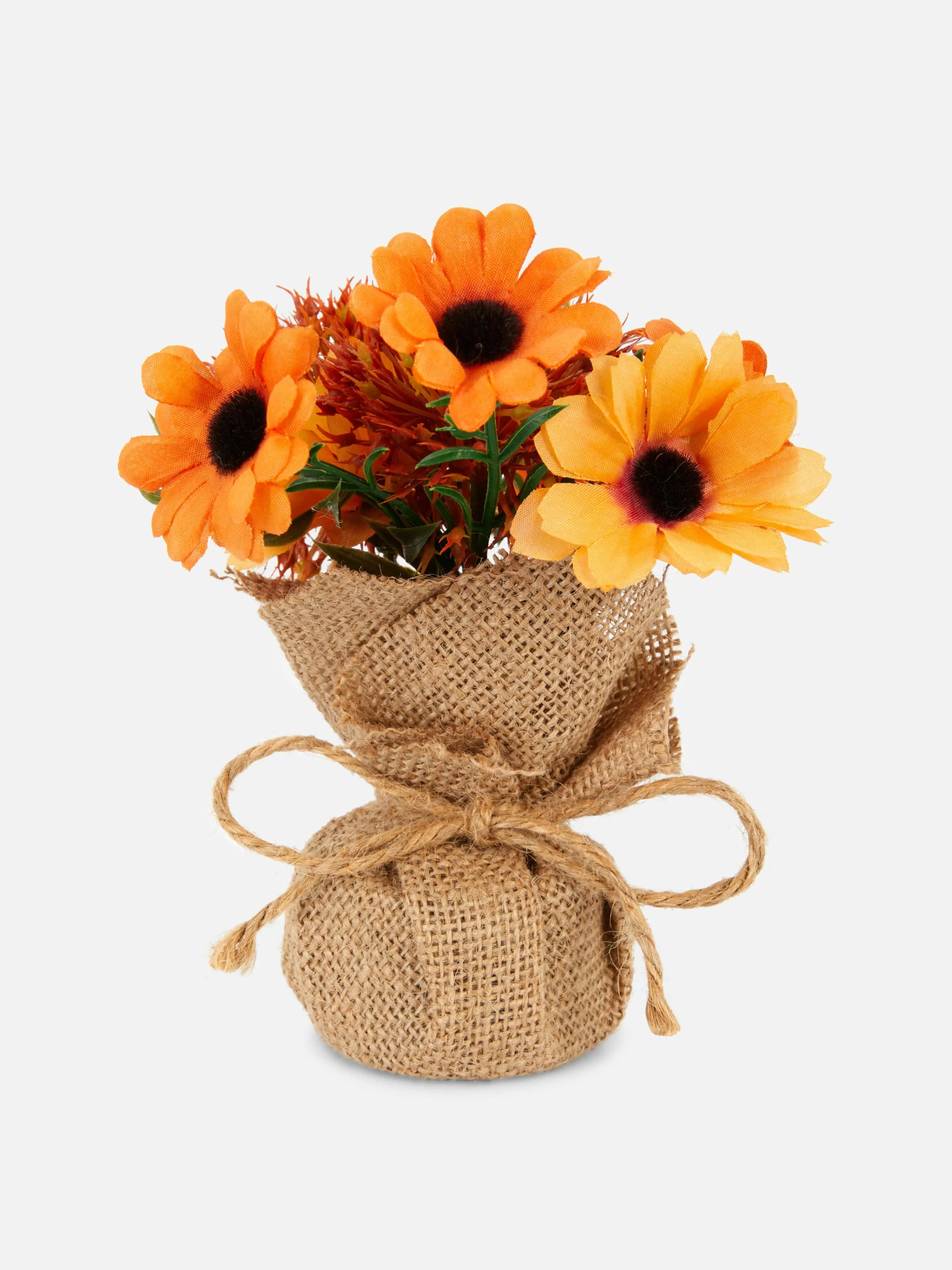 Primark Kunstpflanzen Und -Blumen | Kunstblumenarrangement Mit Jute Umwickelt Orange