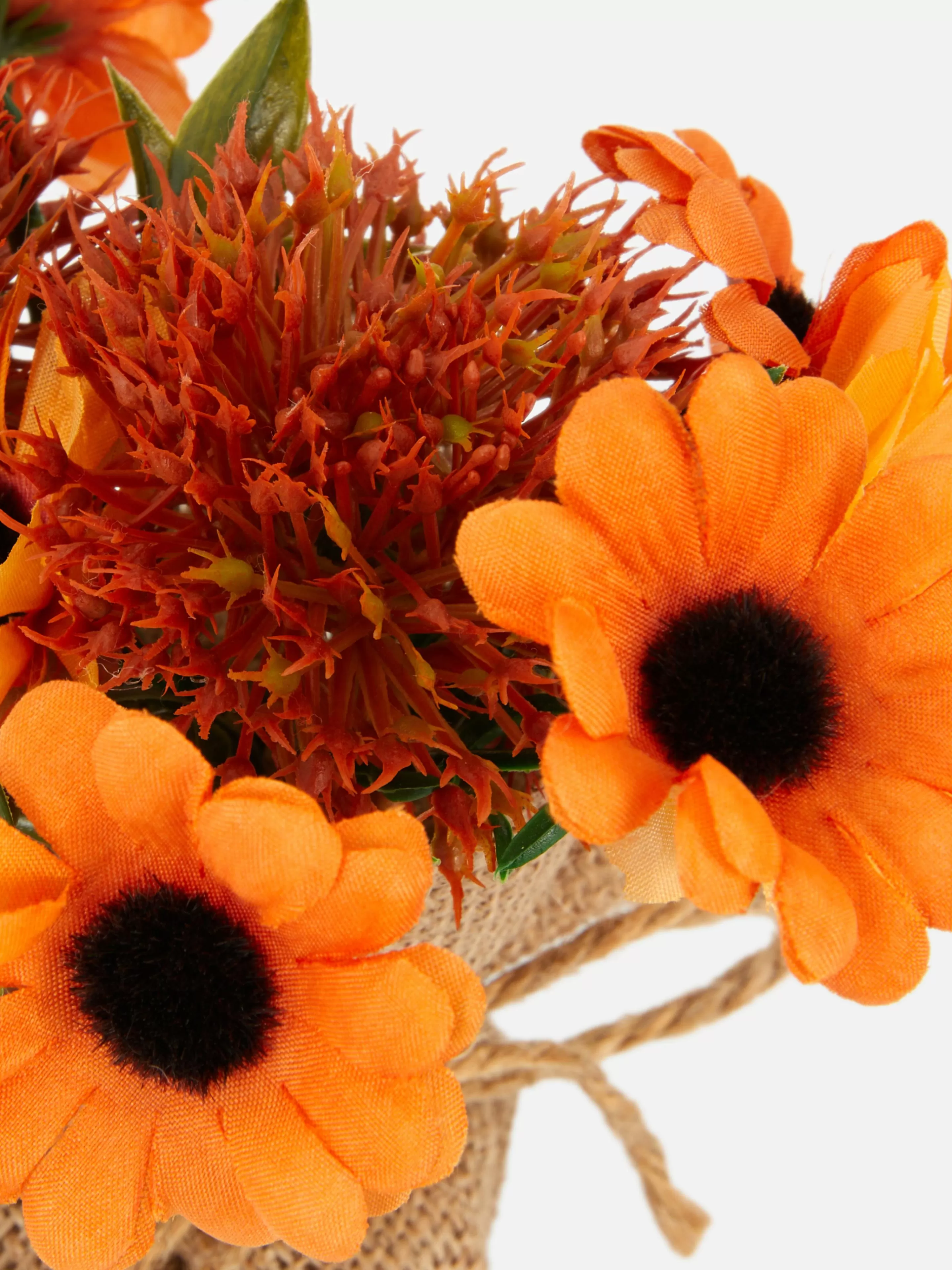 Primark Kunstpflanzen Und -Blumen | Kunstblumenarrangement Mit Jute Umwickelt Orange