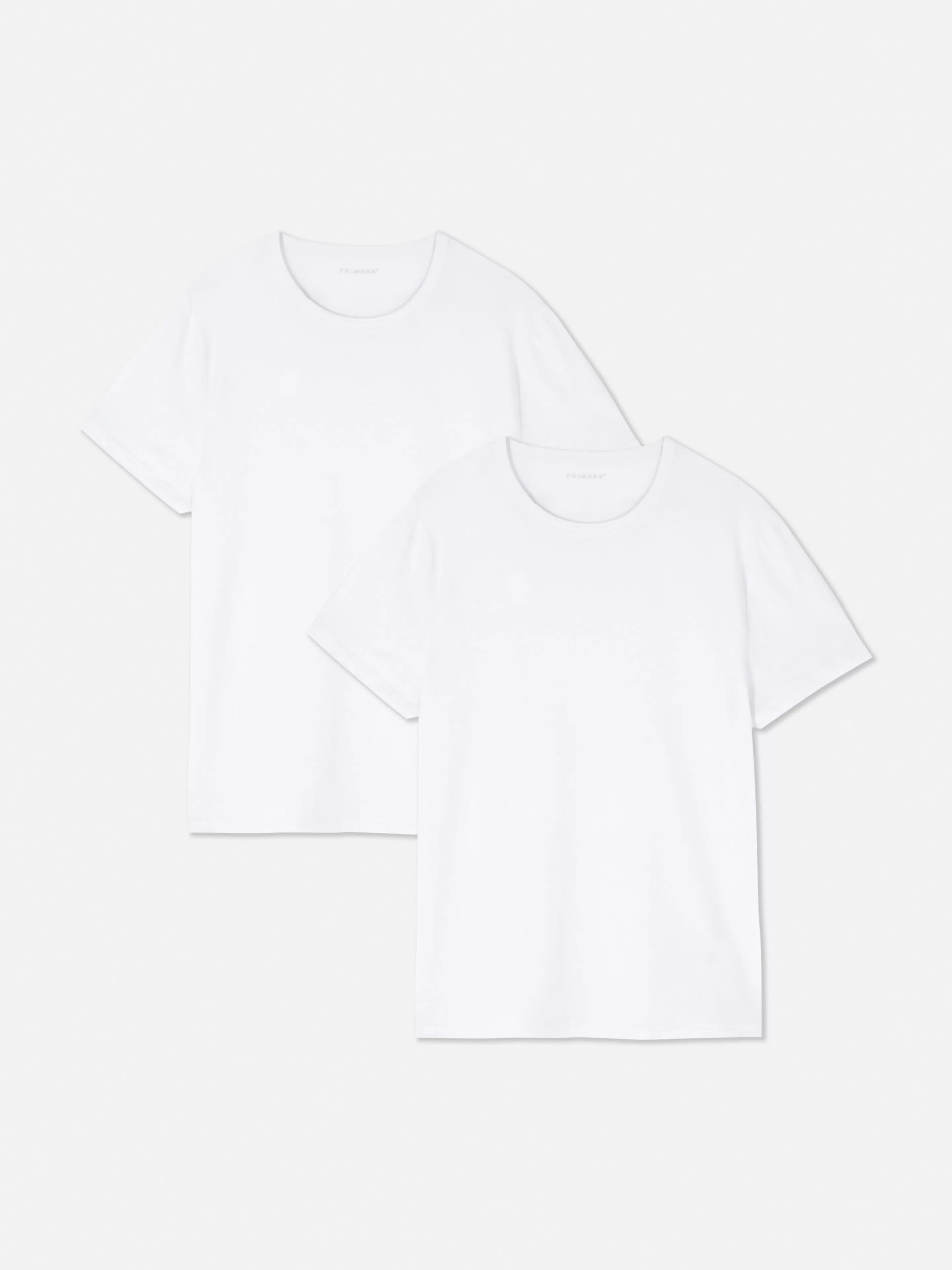 Primark Tops Und T-Shirts | Kurzarm-T-Shirts Mit Rundhalsausschnitt, 2er-Pack Weiß