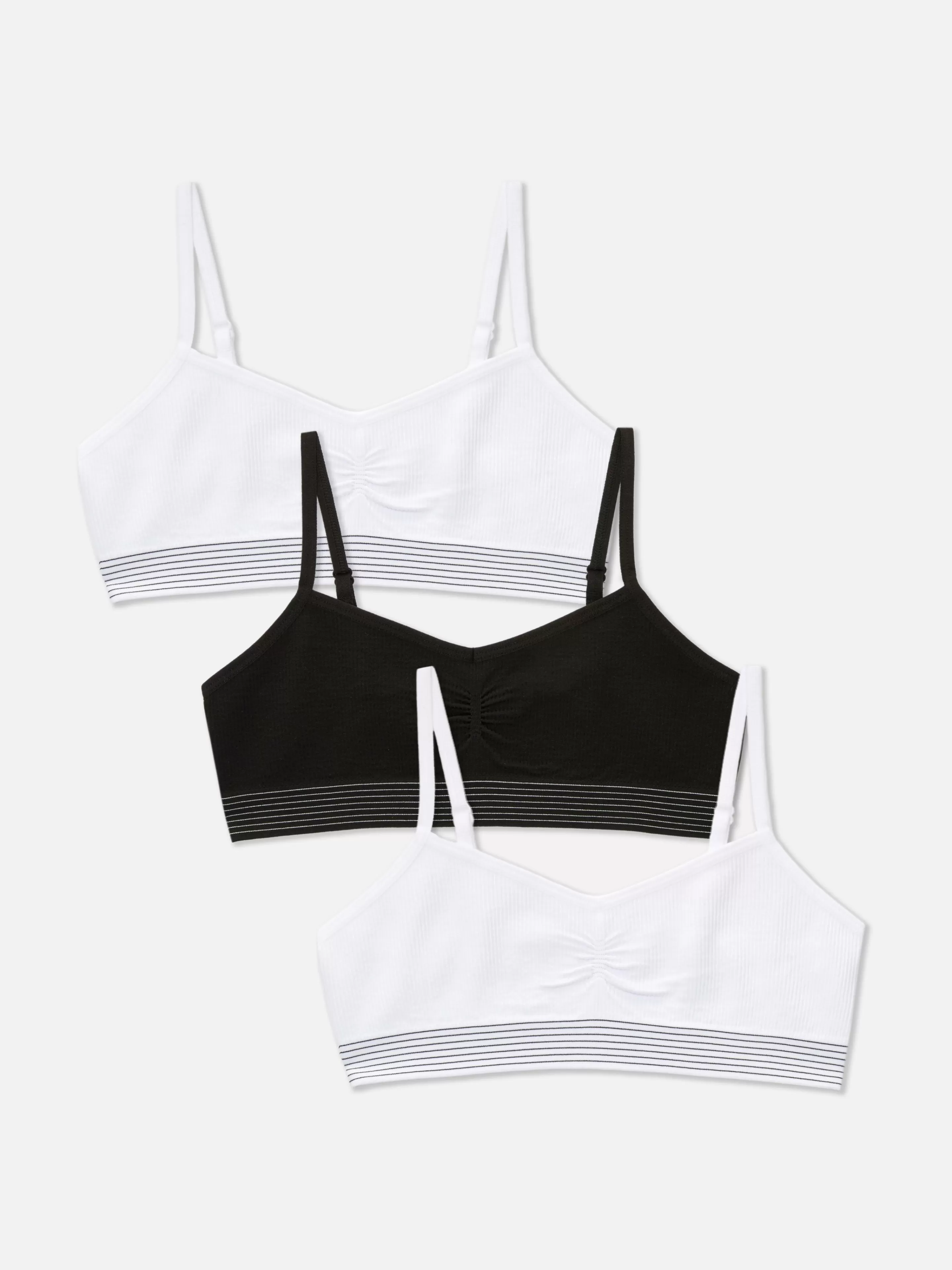 Primark Unterwäsche | Kurze Trägertops, 3er-Pack Schwarz