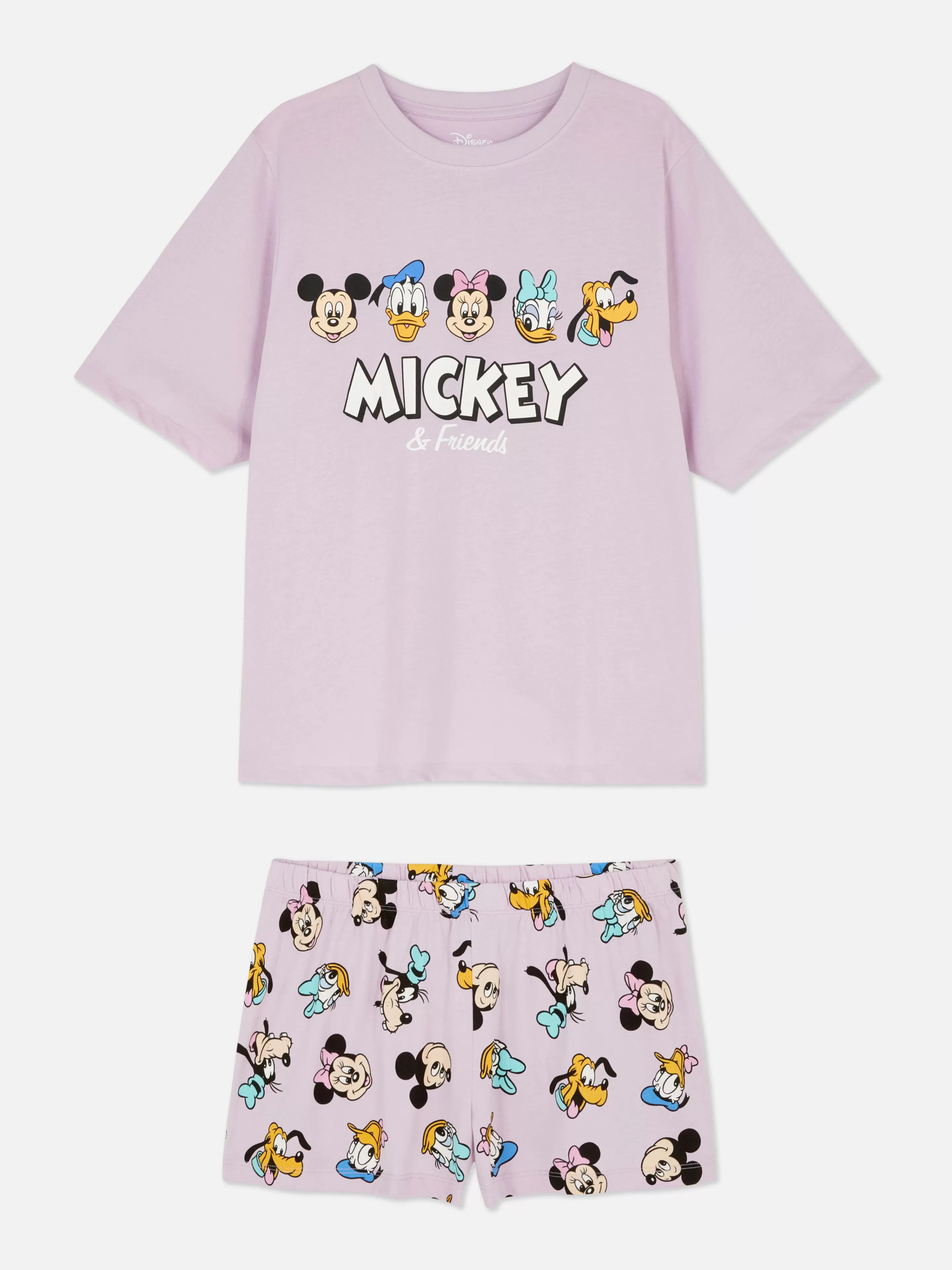 Primark Schlafanzüge | Kurzer „Disney Micky Maus Und Freunde“ Schlafanzug Lilafarben