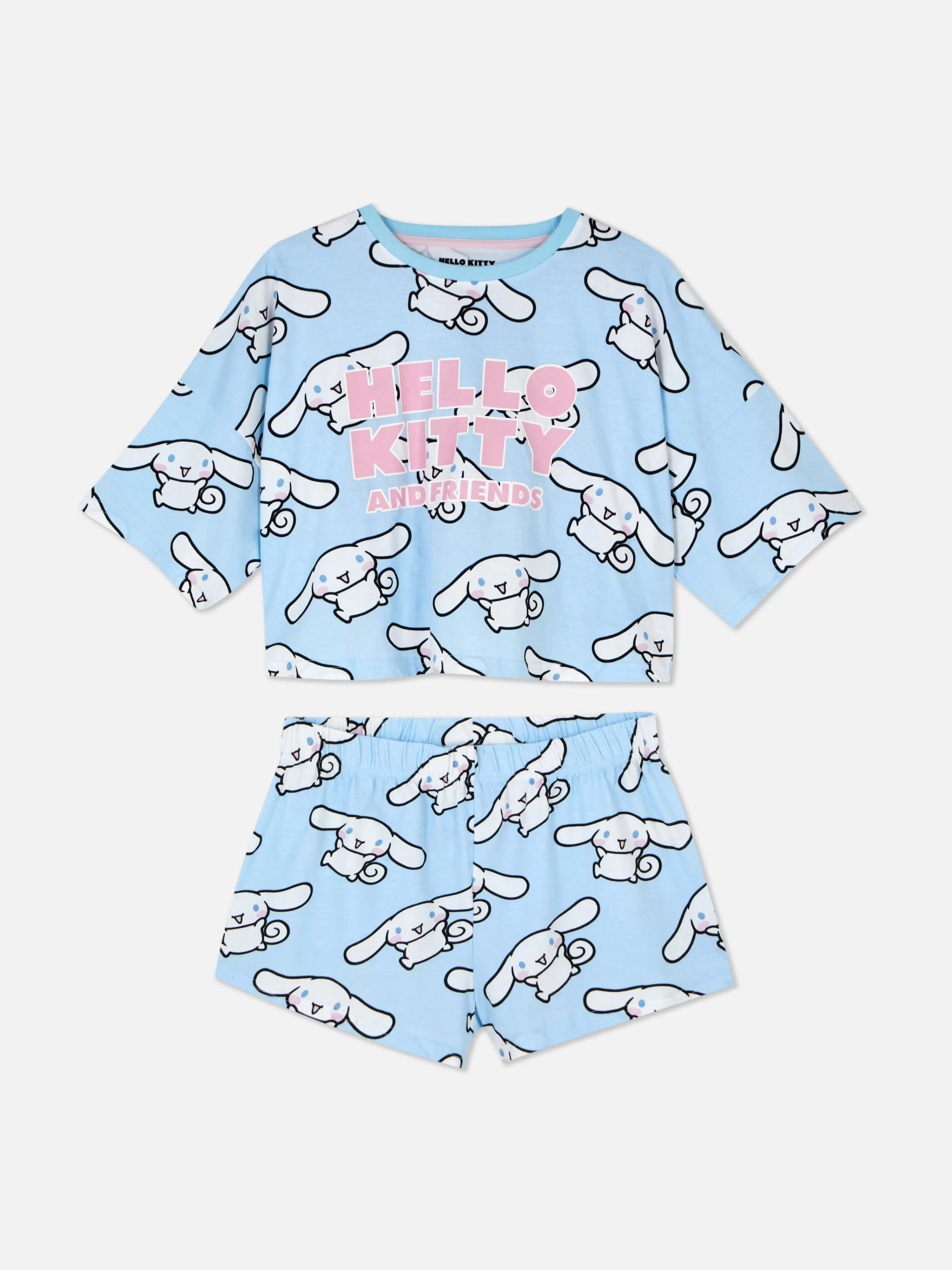 Primark Schlafanzüge | Kurzer „Hello Kitty And Friends“ Schlafanzug Blau