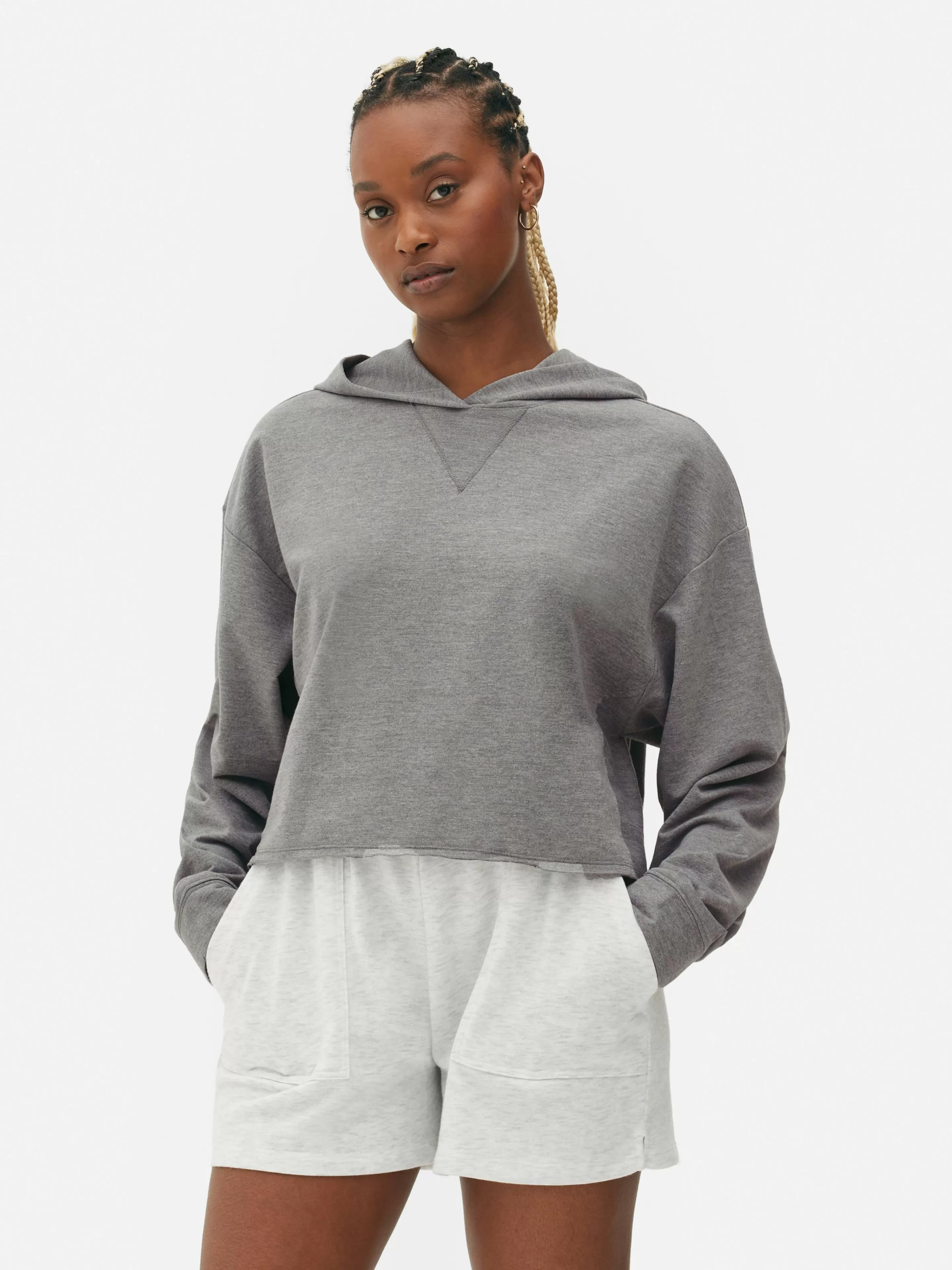 Primark Hoodies Und Sweatshirts | Kurzes Hoodie Mit Geradem Schnitt Dunkelgrau