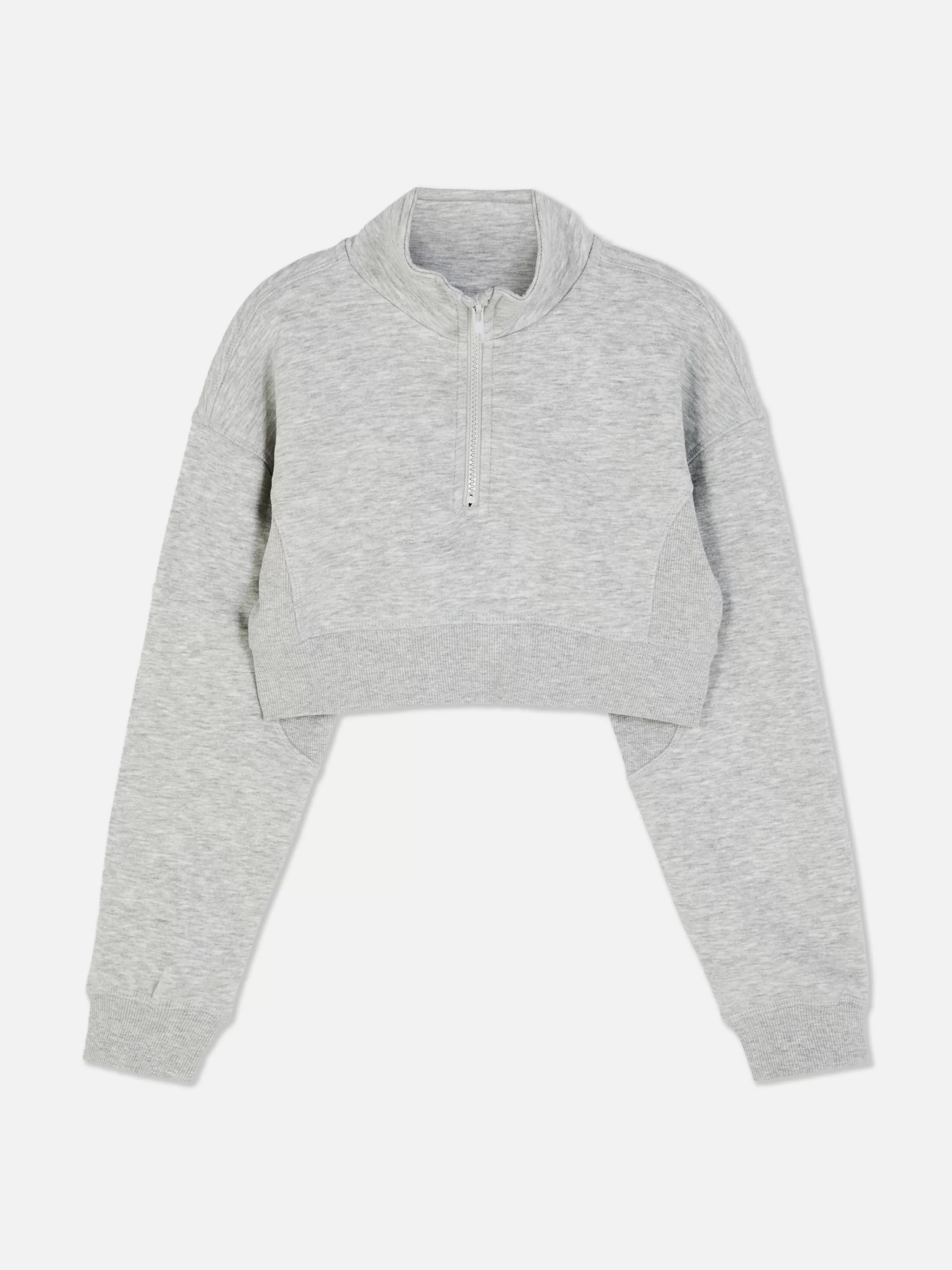 Primark Hoodies Und Sweatshirts | Kurzes Sweatshirt Mit Trichterkragen Grau meliert