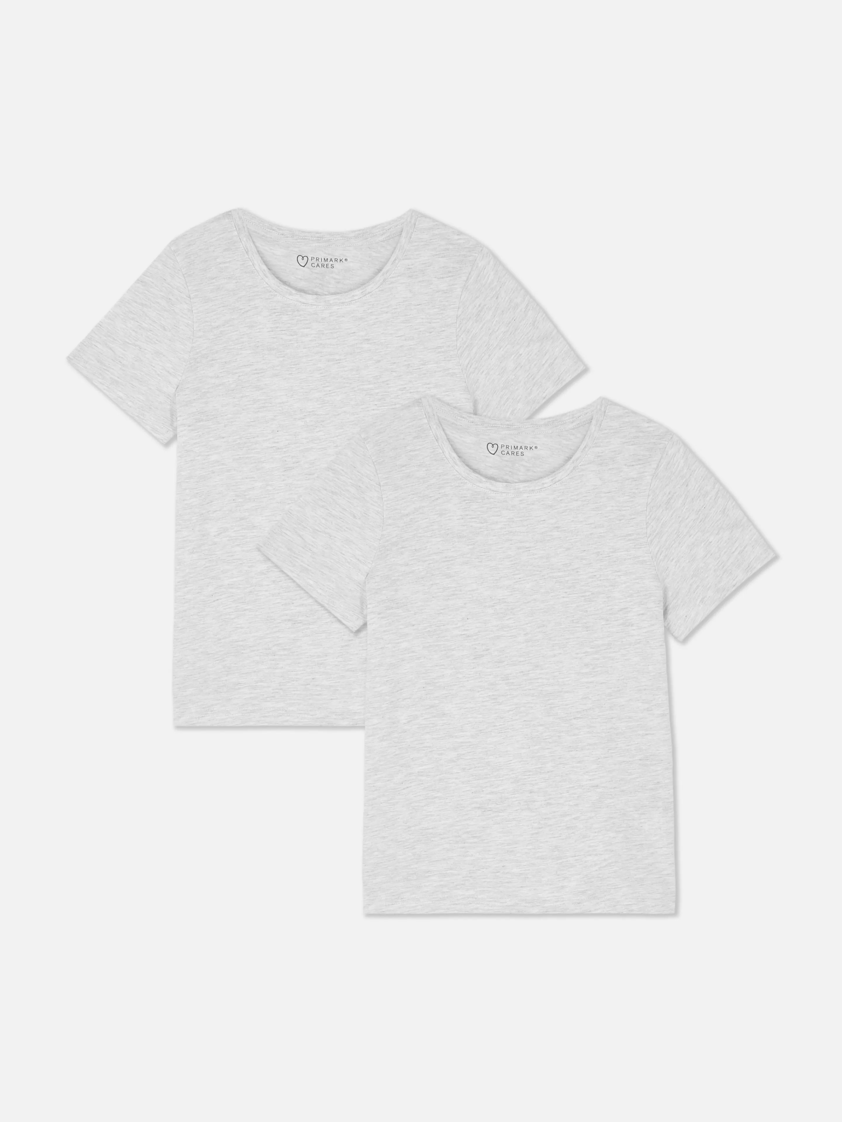 Primark Tops Und T-Shirts | Kurzärmelige T-Shirts, 2er-Pack Grau meliert