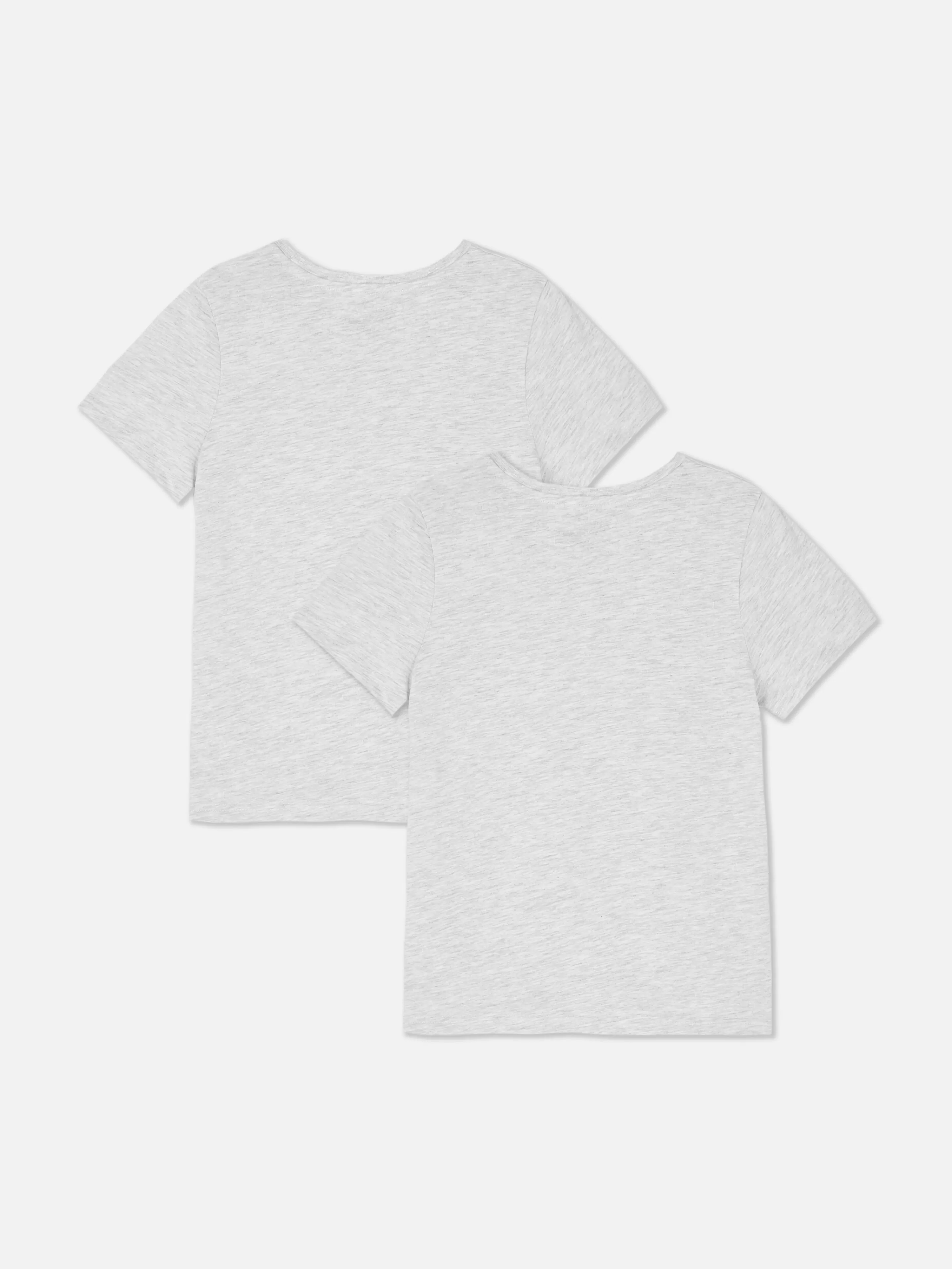 Primark Tops Und T-Shirts | Kurzärmelige T-Shirts, 2er-Pack Grau meliert