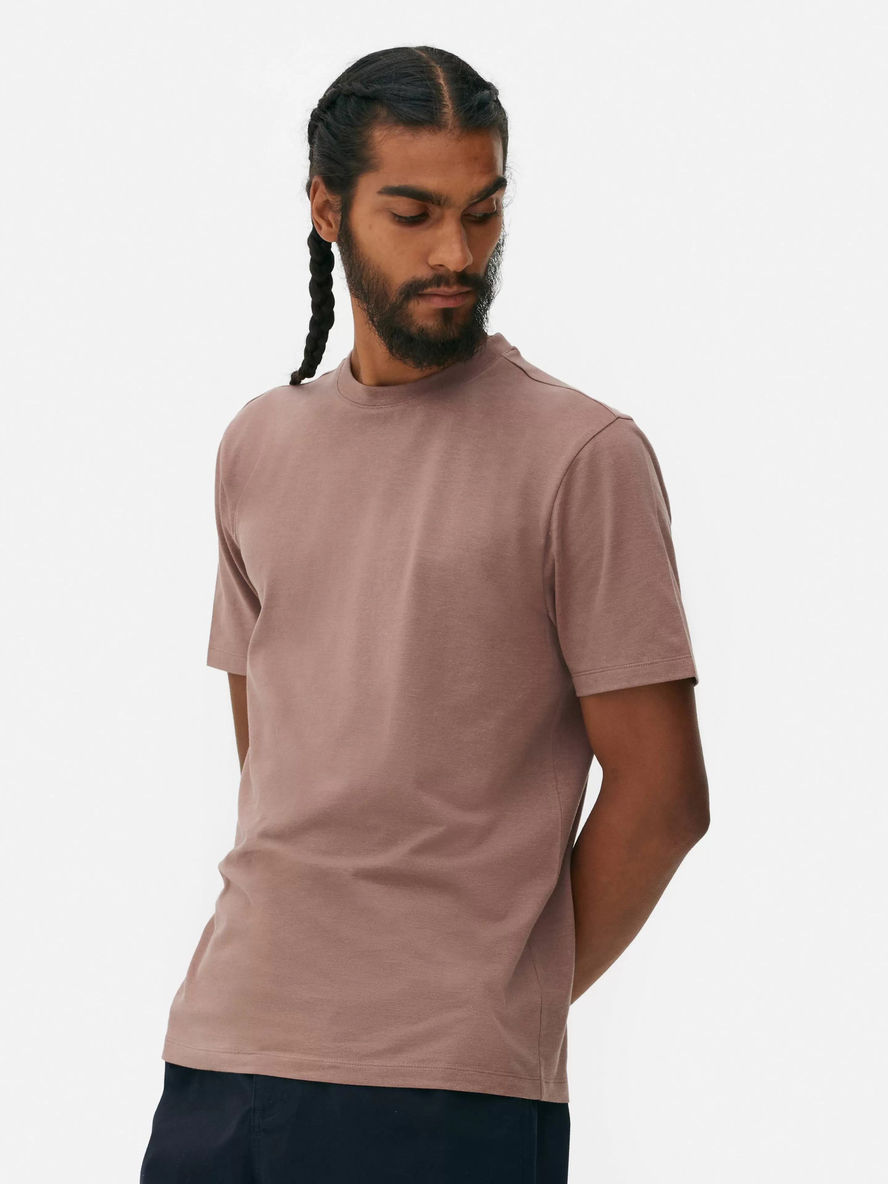 Primark Tops Und T-Shirts | Kurzärmeliges Slim-Fit-T-Shirt Rosa