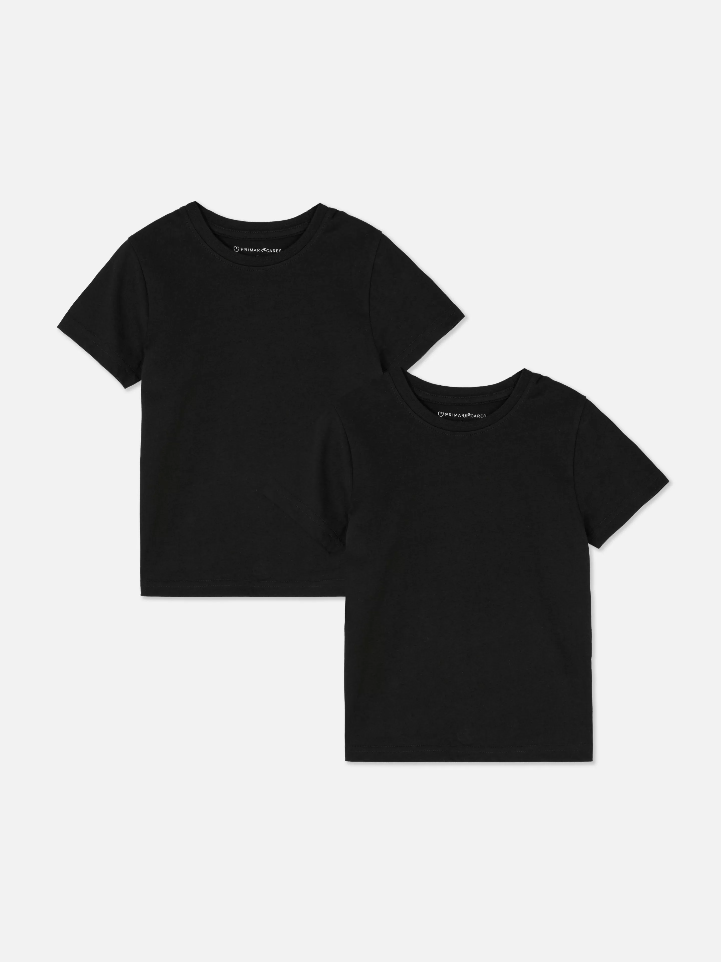 Primark Tops Und T-Shirts | Kurzärmeliges T-Shirt, 2er-Pack Schwarz