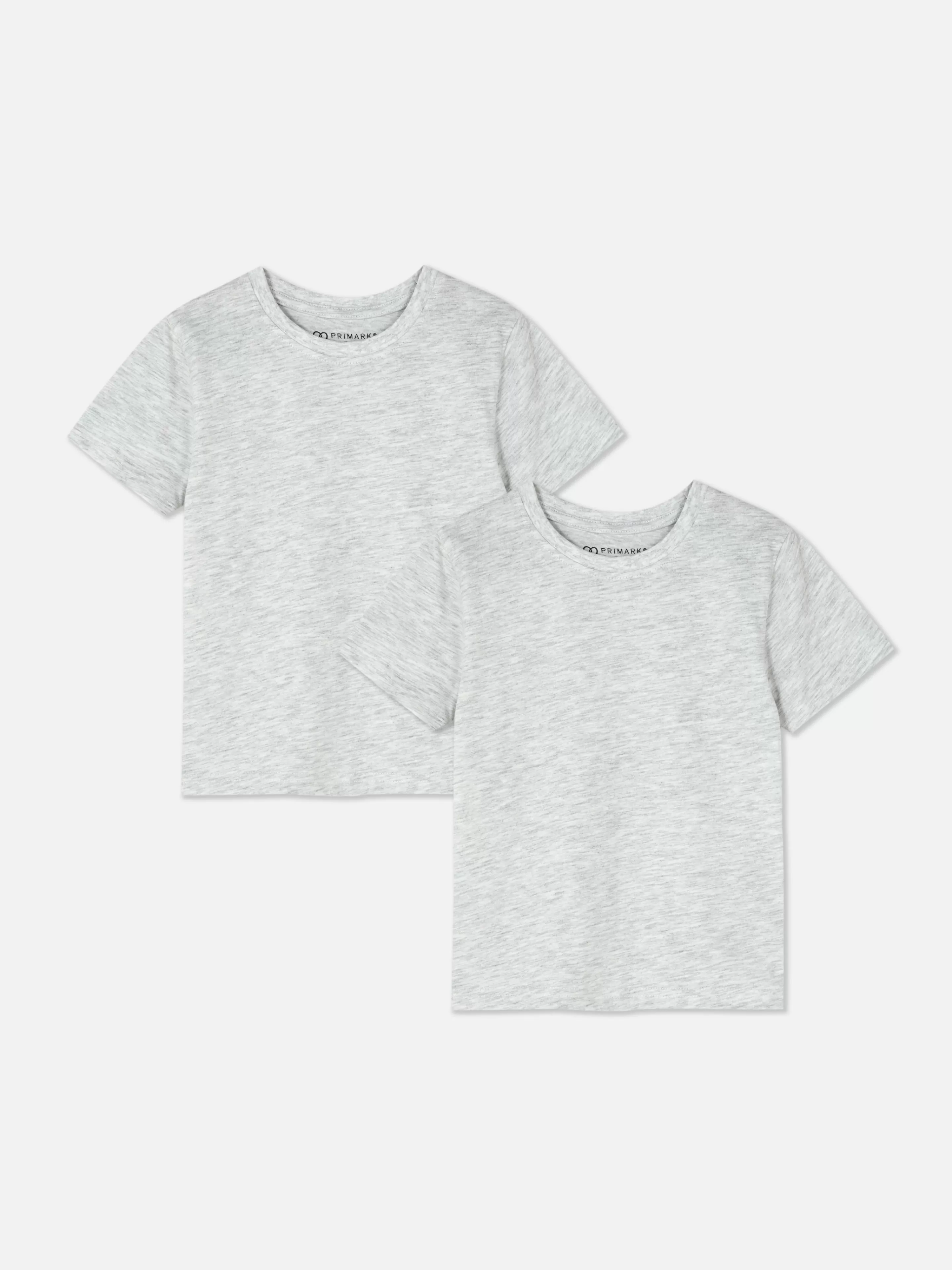 Primark Tops Und T-Shirts | Kurzärmeliges T-Shirt, 2er-Pack Grau meliert