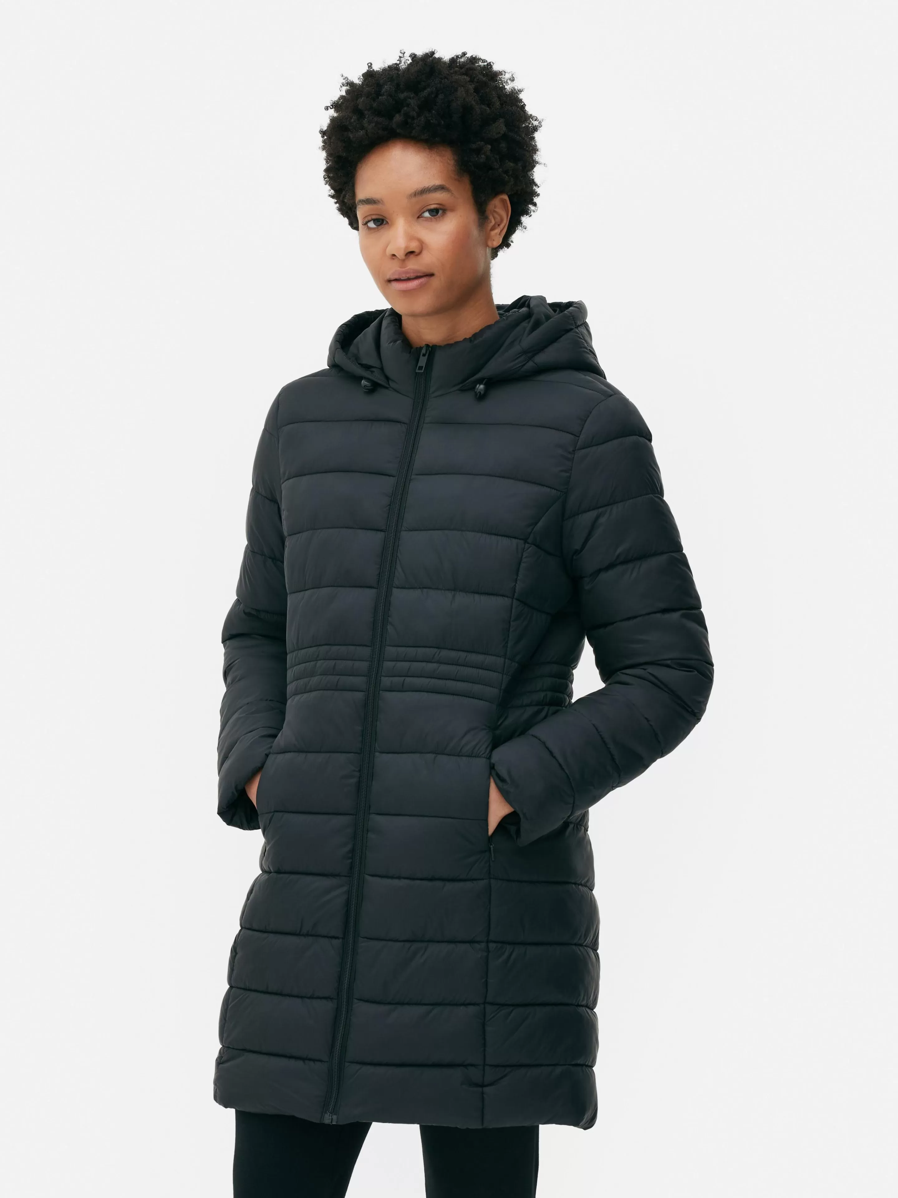 Primark Jacken Und Mäntel | Lange, Leichte Pufferjacke Schwarz