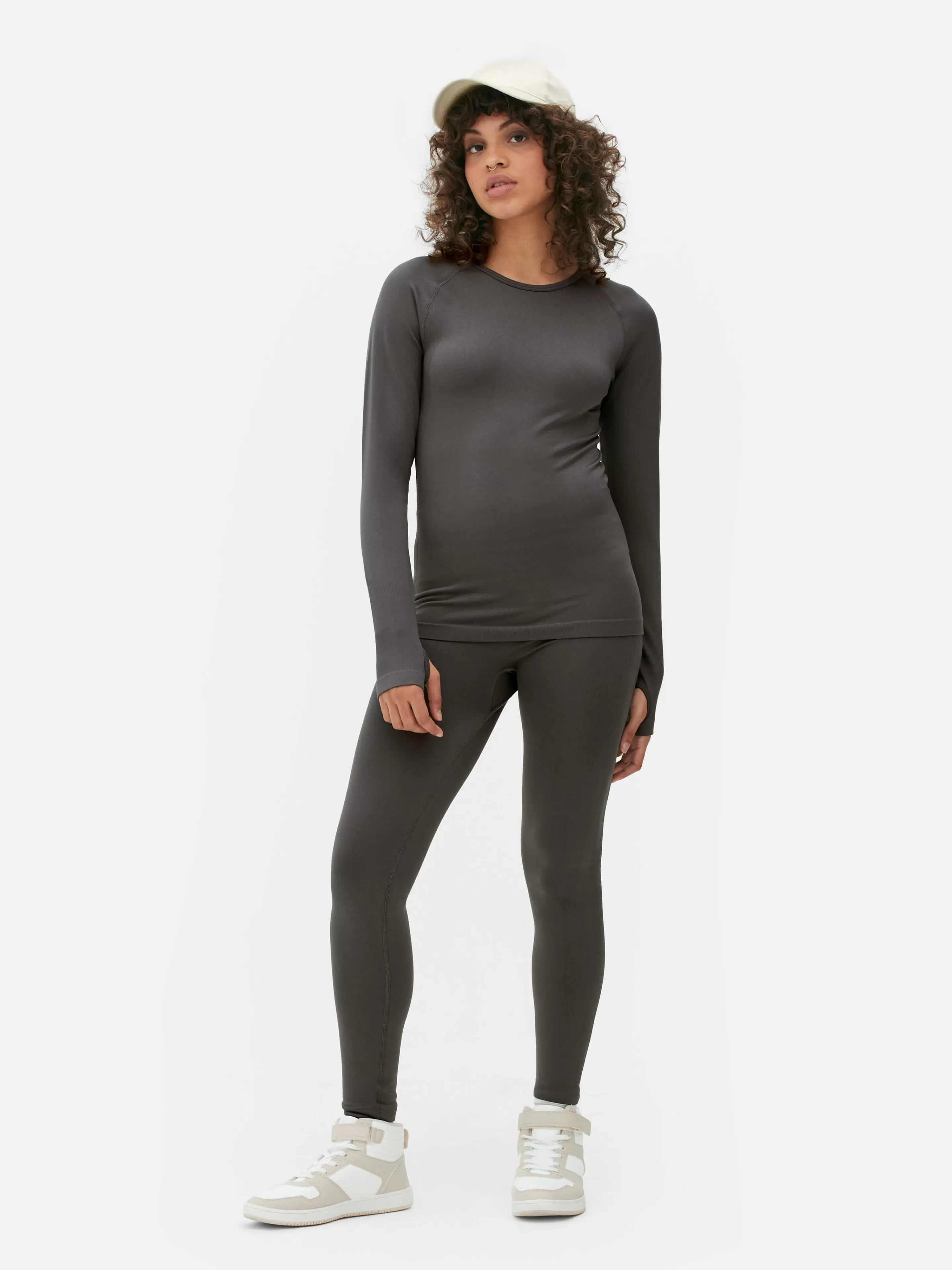 Primark Fitnesskleidung Und Activewear | Lange, Nahtlose Performance-Leggings Dunkelgrau