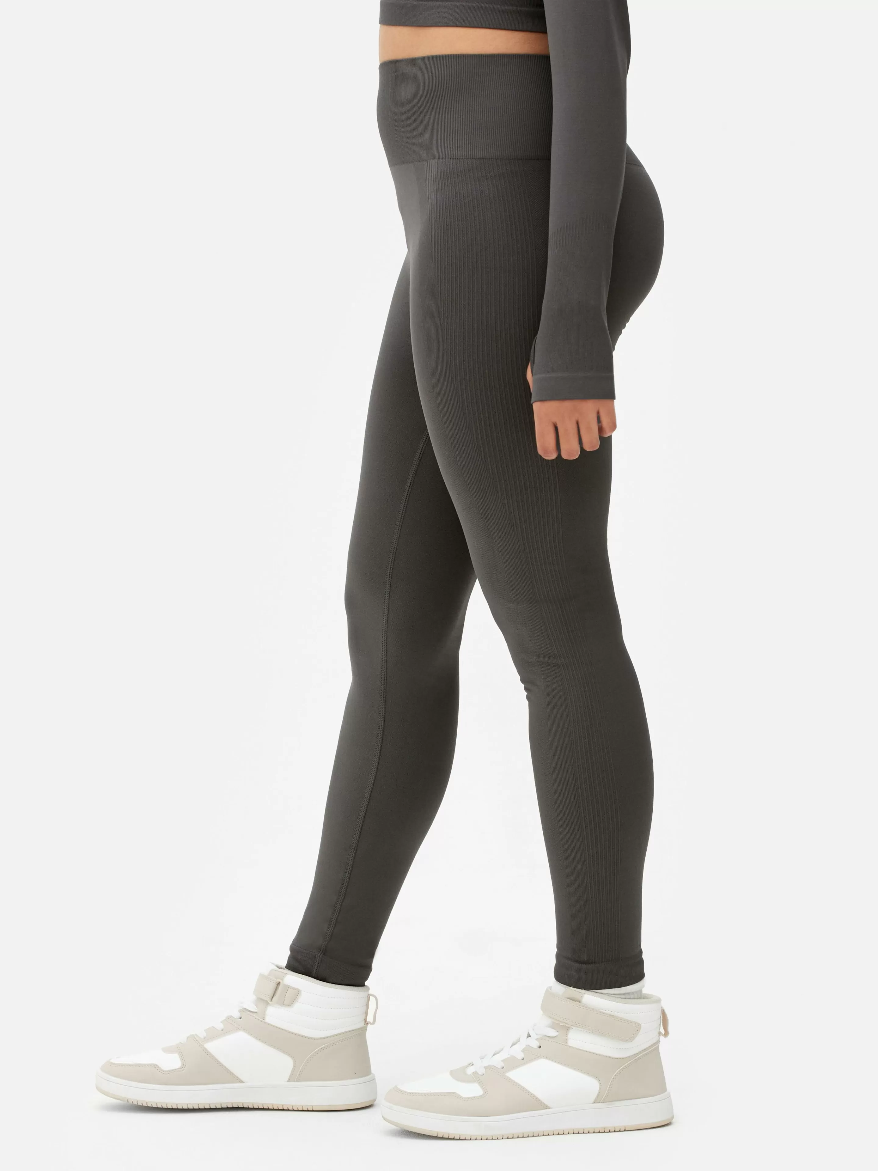 Primark Fitnesskleidung Und Activewear | Lange, Nahtlose Performance-Leggings Dunkelgrau