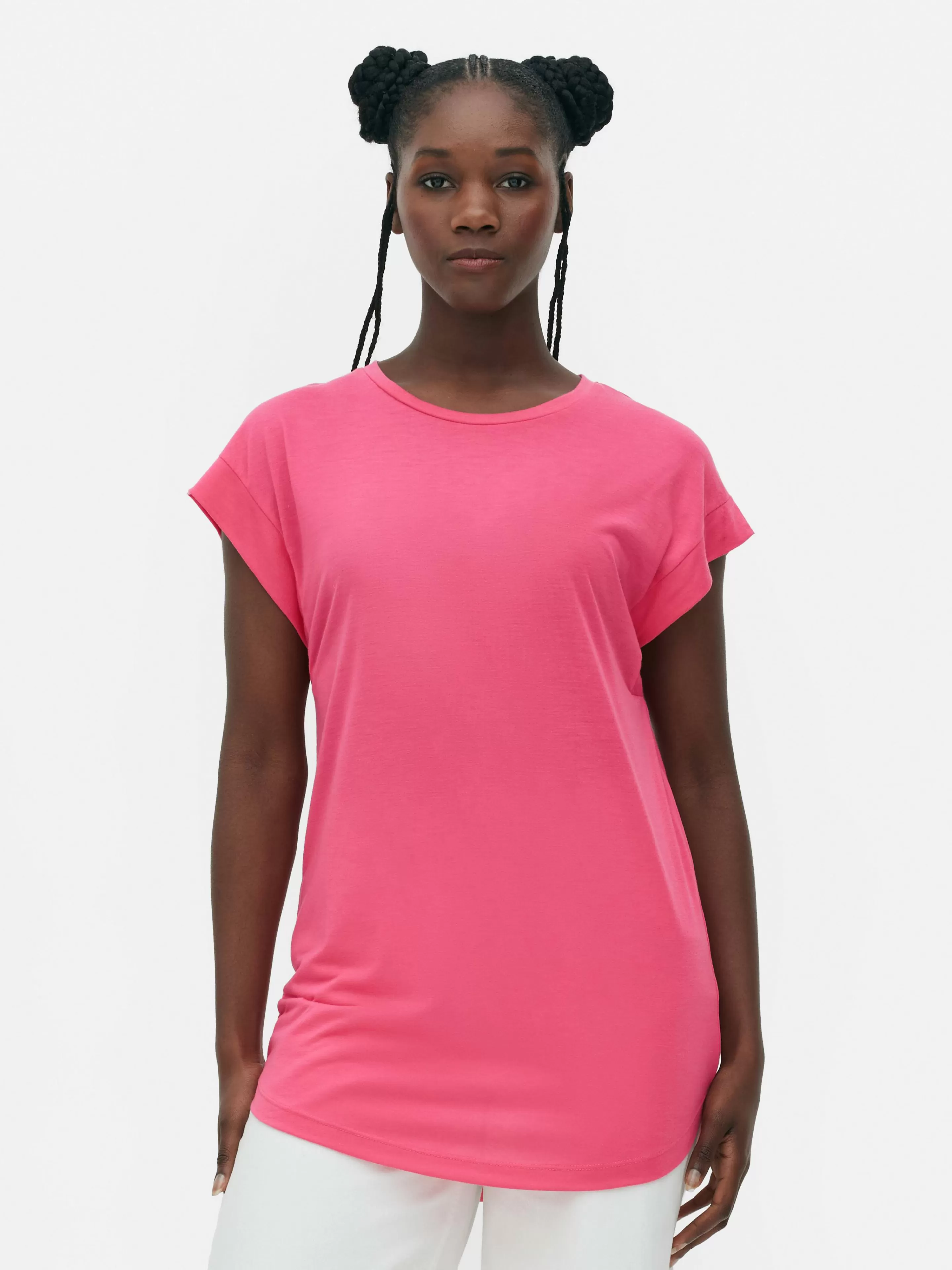 Primark Tops Und T-Shirts | Langes Essential-T-Shirt Rosa