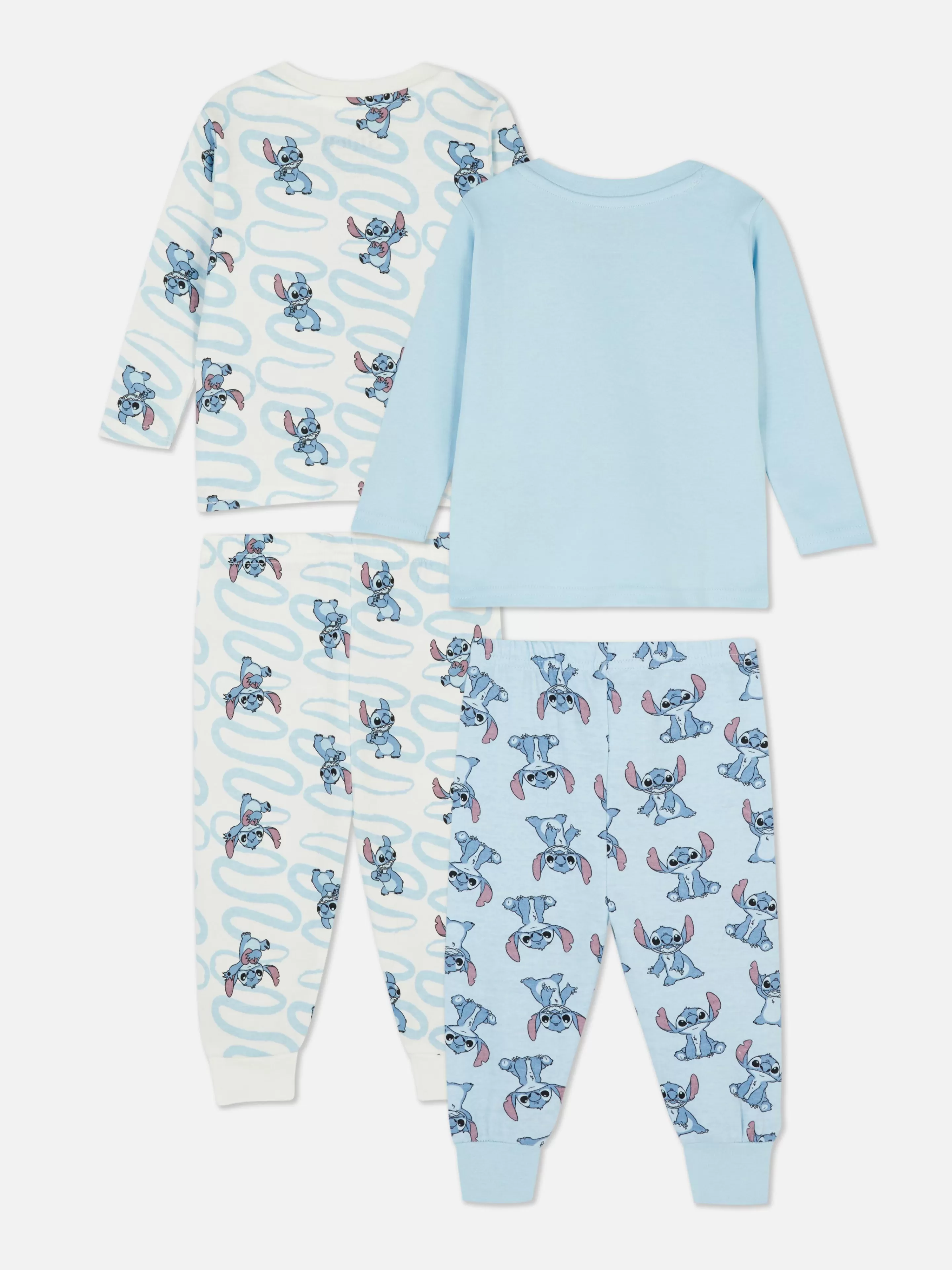 Primark Schlafanzüge Und Nachtwäsche | Schlafanzüge Und Nachtwäsche | Langärmeliger „Disney Stitch“ Schlafanzug, 2er-Pack Blau