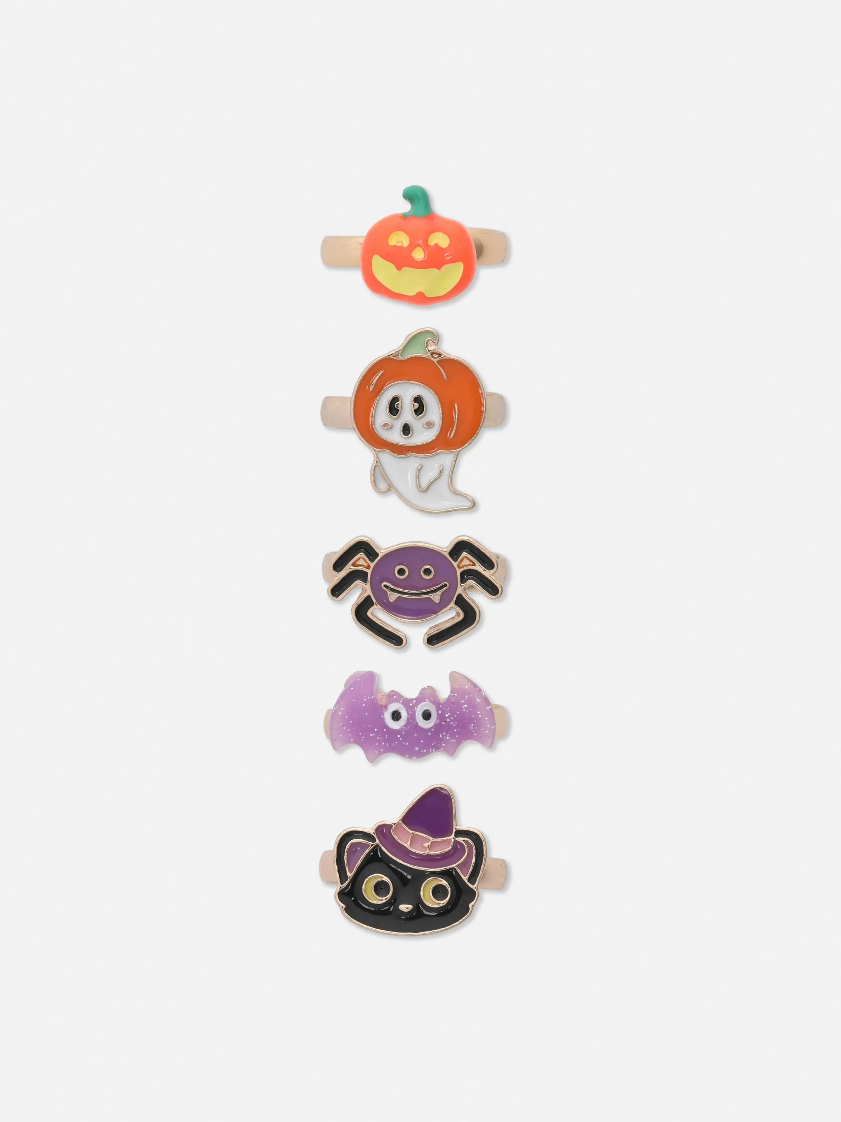 Primark Halloween-Kostüme Für Kinder | Halloween-Accessoires | Leuchtende Halloween-Ringe, 5er-Pack Multi